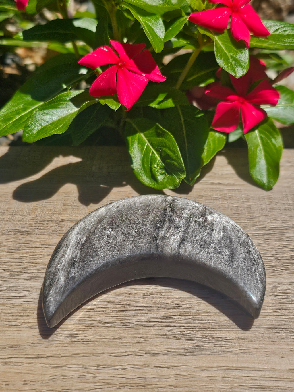 Labradorite Crescent Carved Crystal