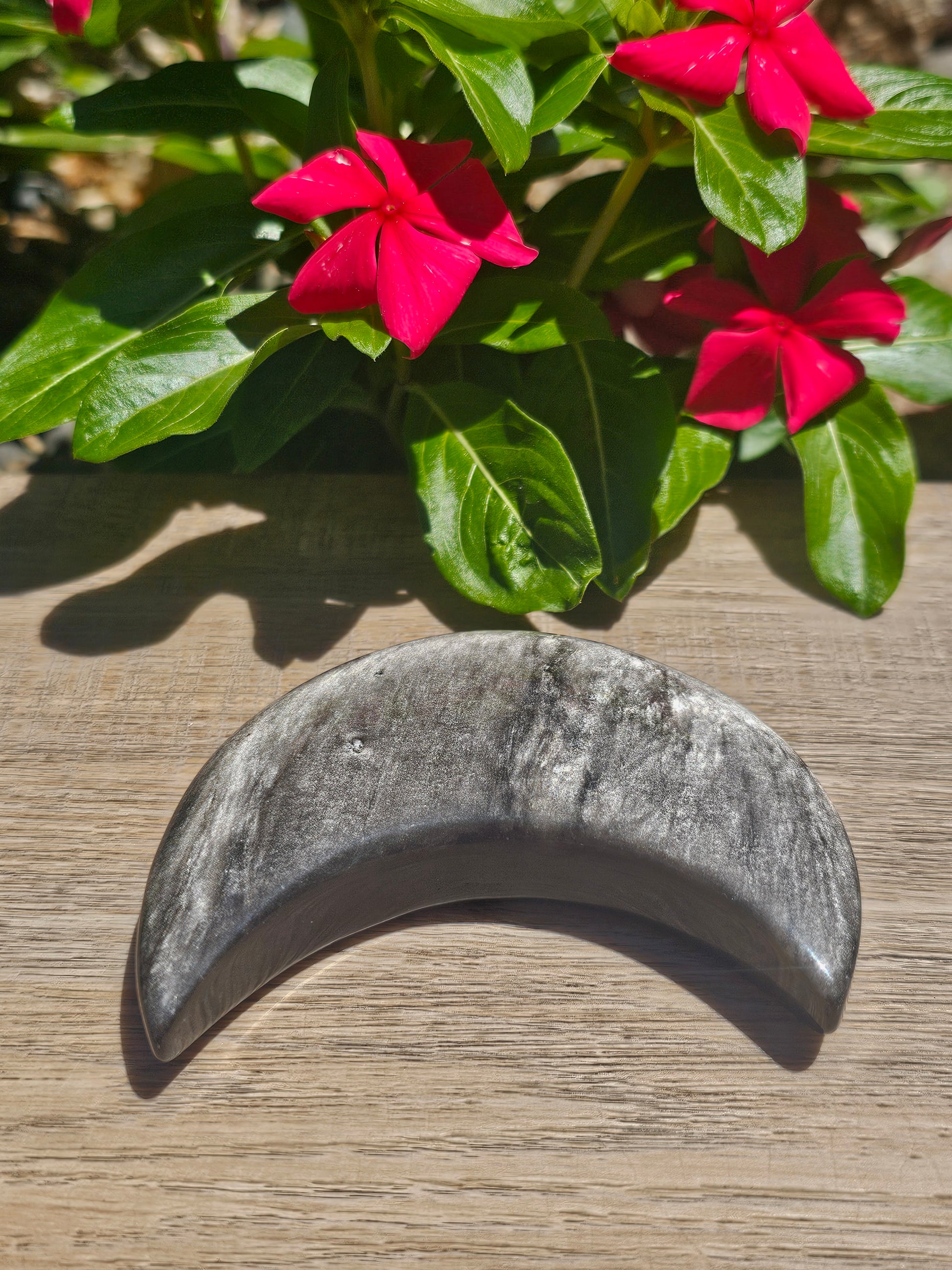 Labradorite Crescent Carved Crystal