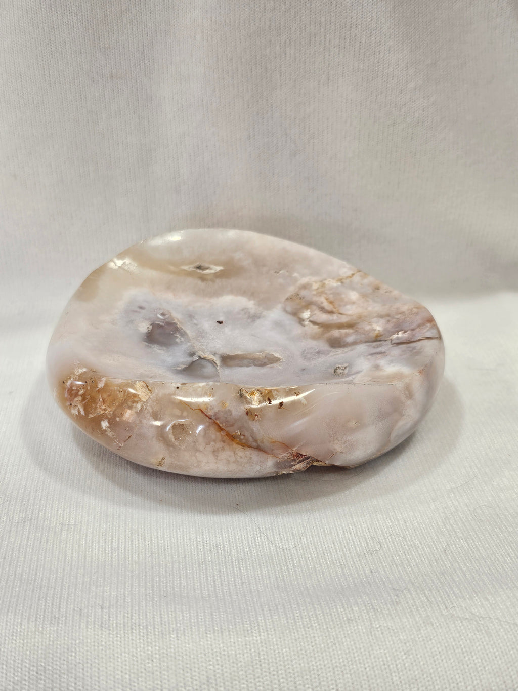 Flower Agate Crystal Bowl - 4" Natural Stone Dish