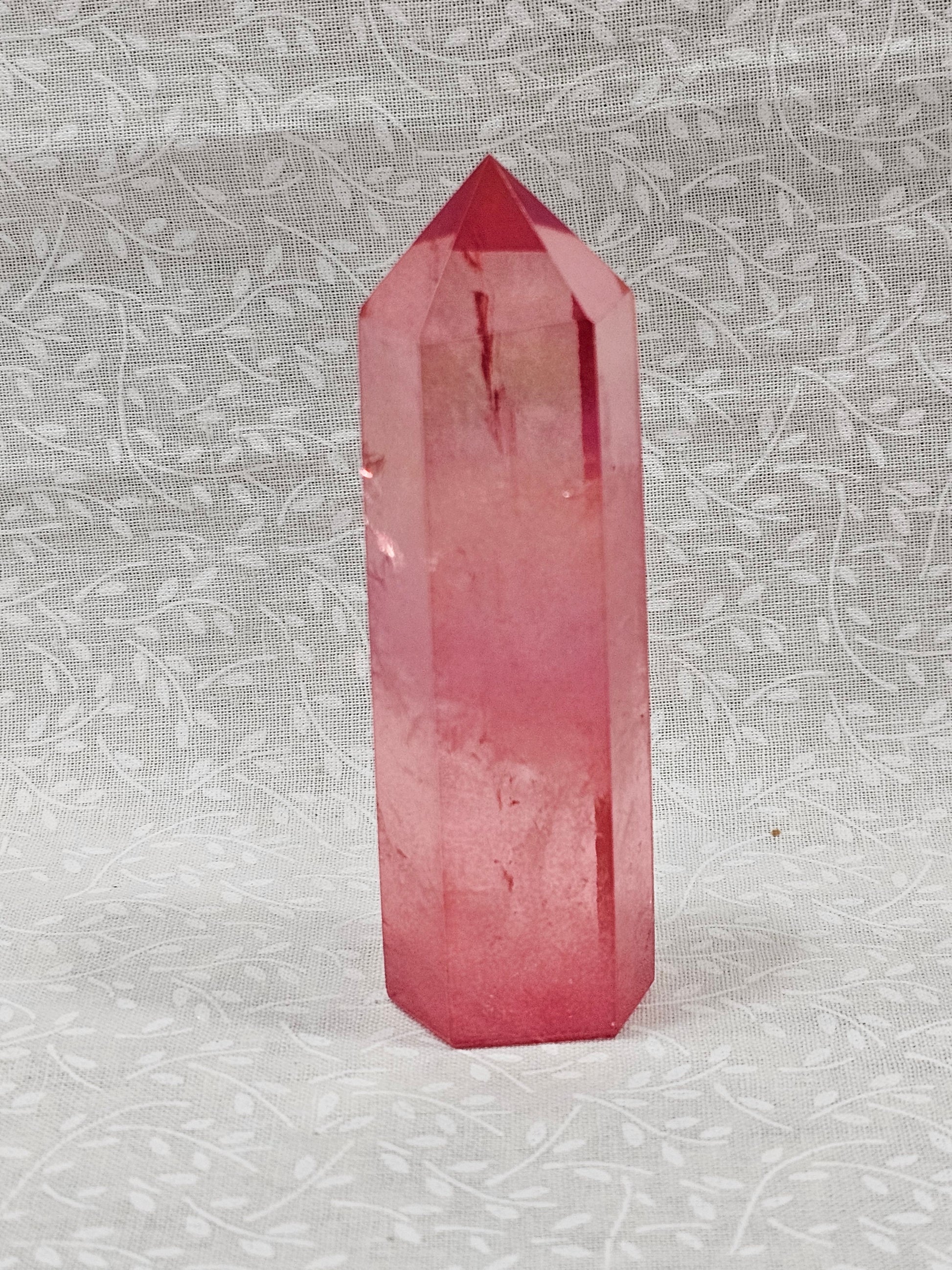 Red Aura Quartz Crystal Tower