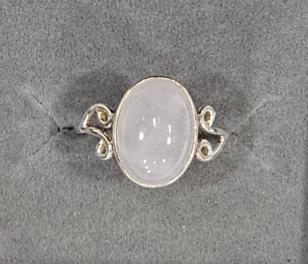 Sterling Silver Pink Quartz Gemstone Ring - Size 9