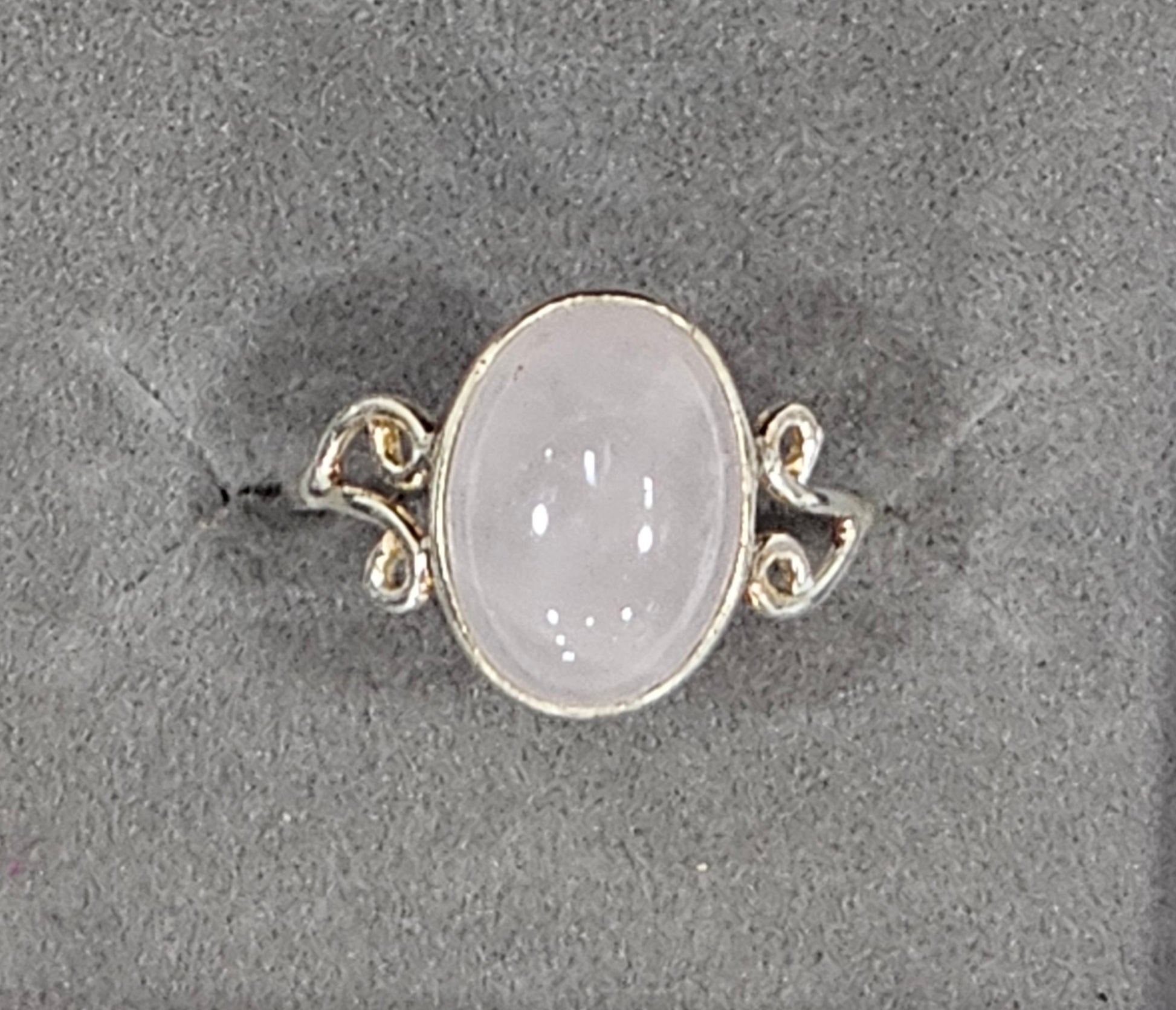 Sterling Silver Pink Quartz Gemstone Ring - Size 9