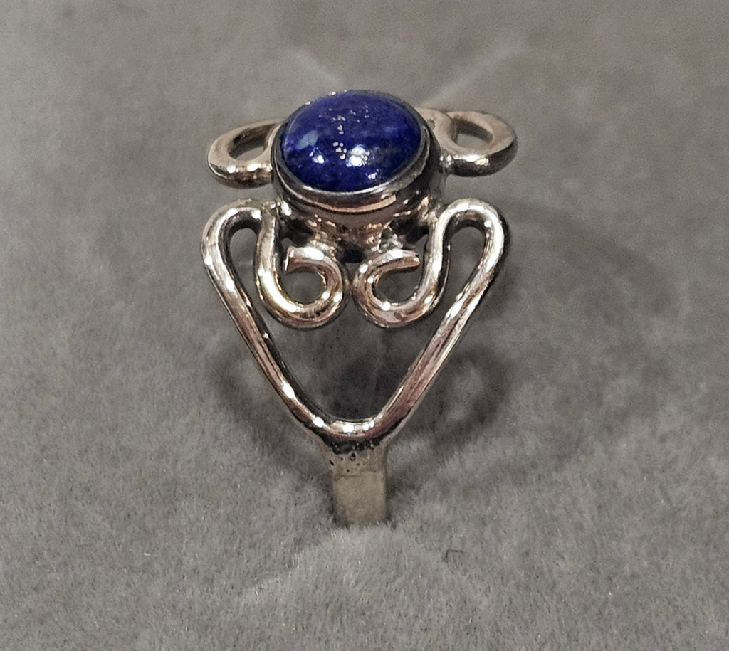 Sterling Silver Lapis Lazuli Gemstone Ring - Size 8