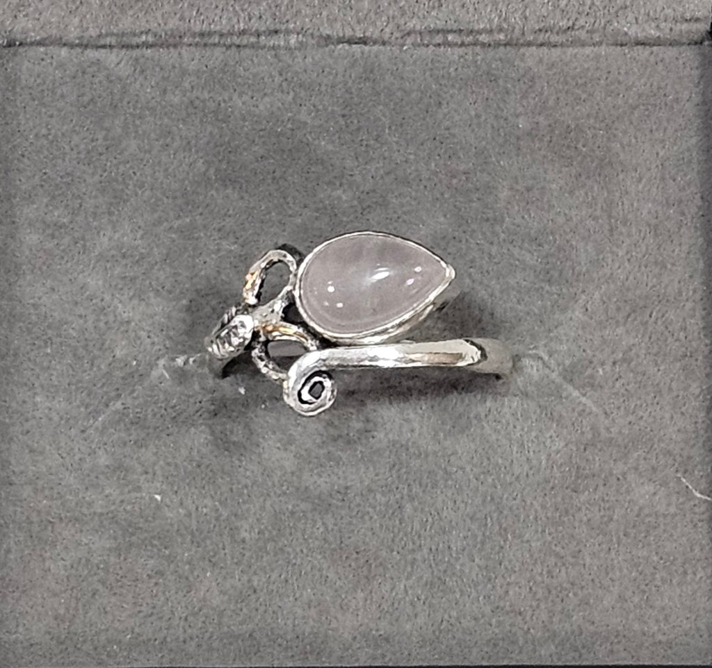 Sterling Silver Rose Quartz Gemstone Ring 6
