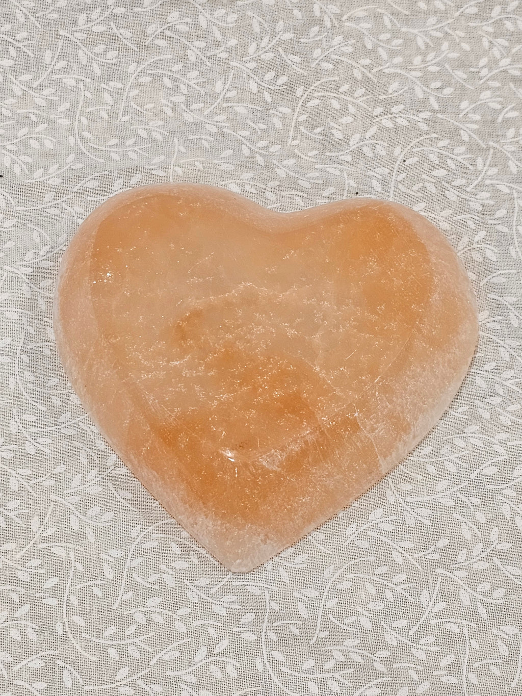 Orange Calcite Crystal Heart Bowl 5 Inch