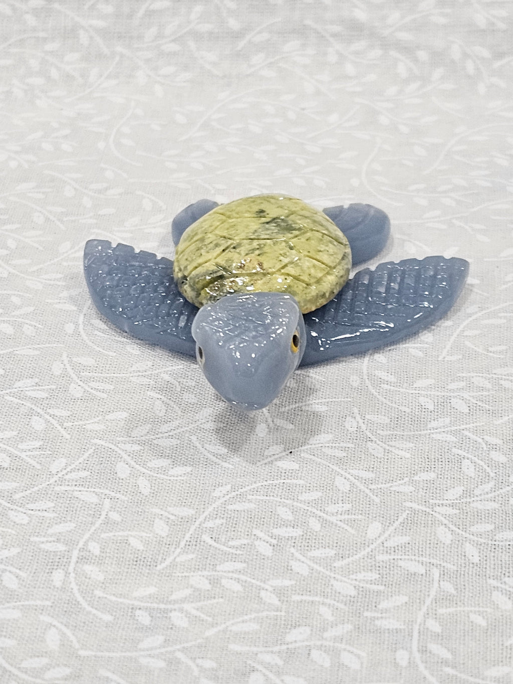 Angelite & Serpentine Crystal Turtle