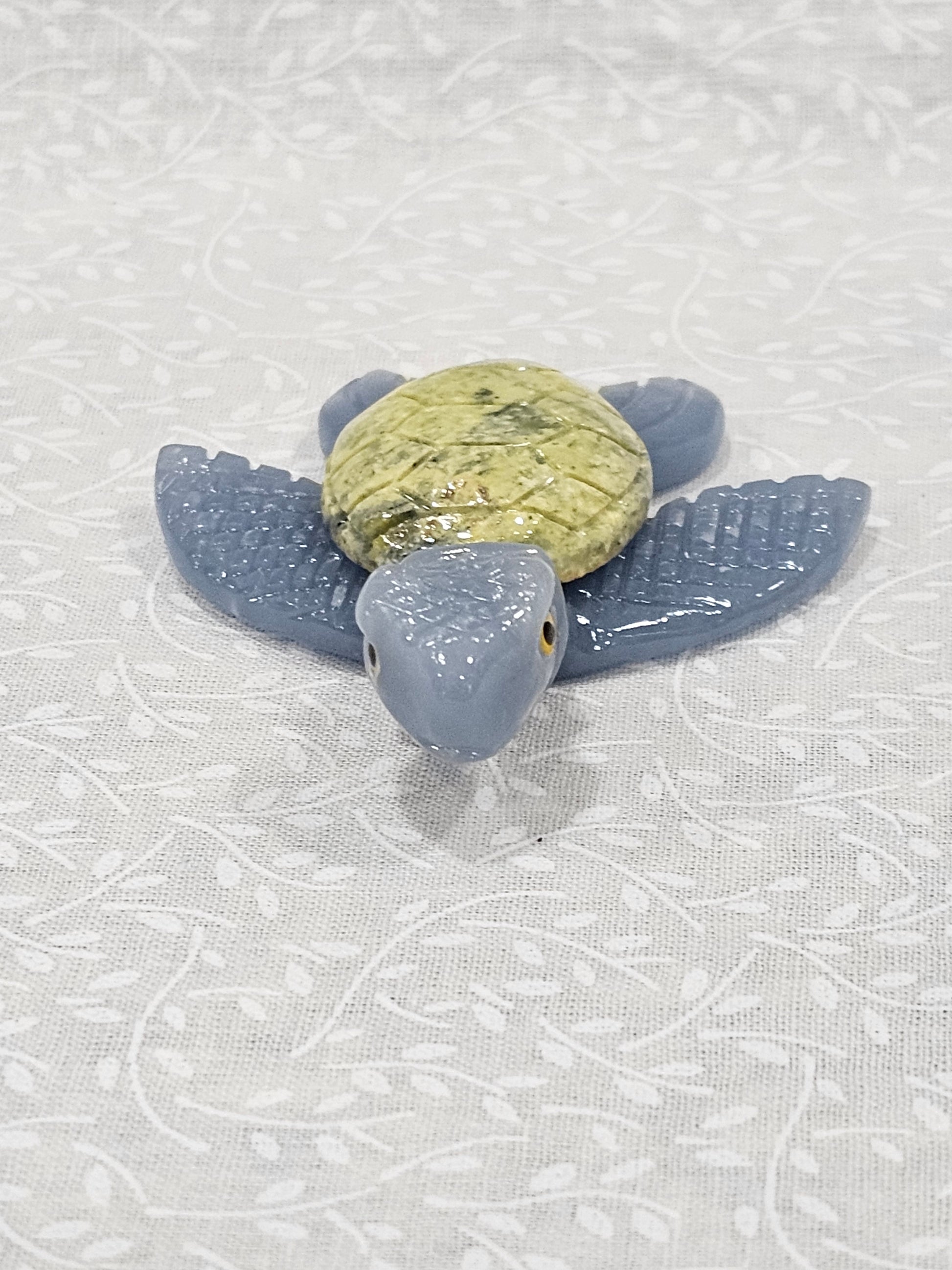 Angelite & Serpentine Crystal Turtle