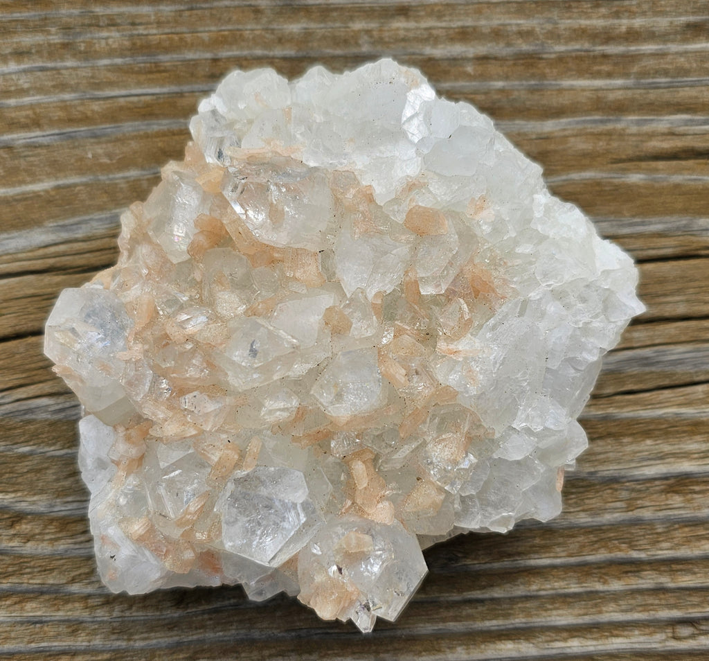 Apophyllite with Stillbite Raw Crystal Cluster