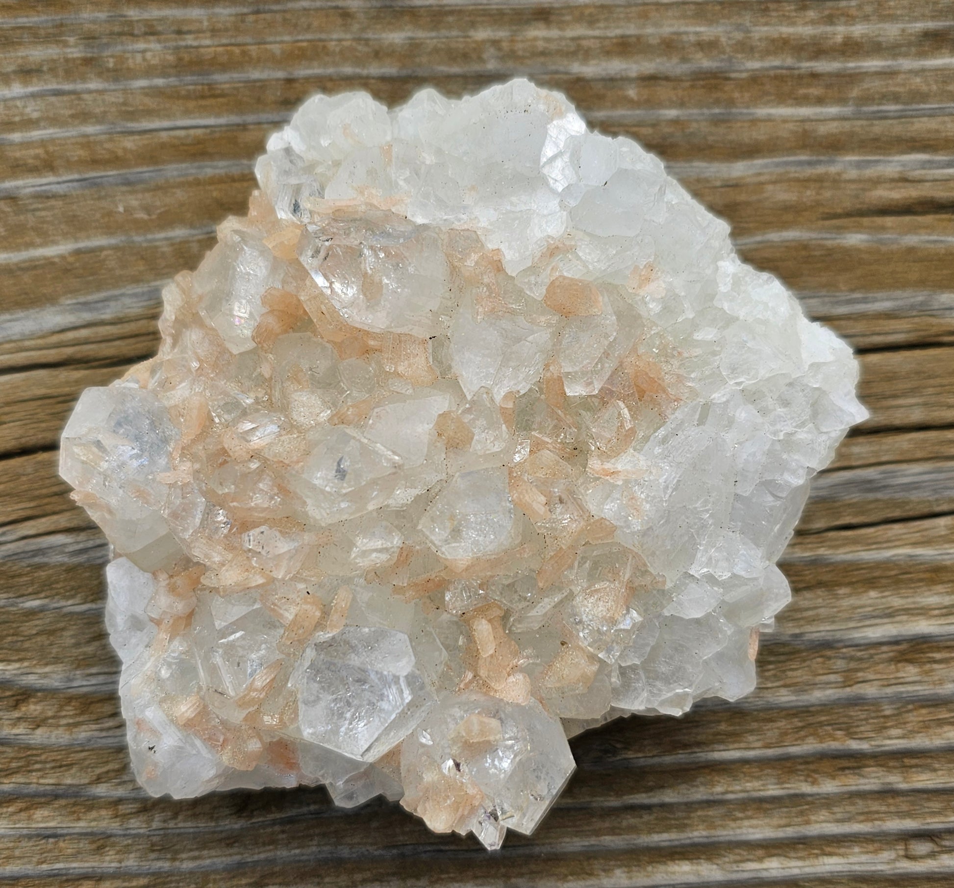 Apophyllite with Stillbite Raw Crystal Cluster