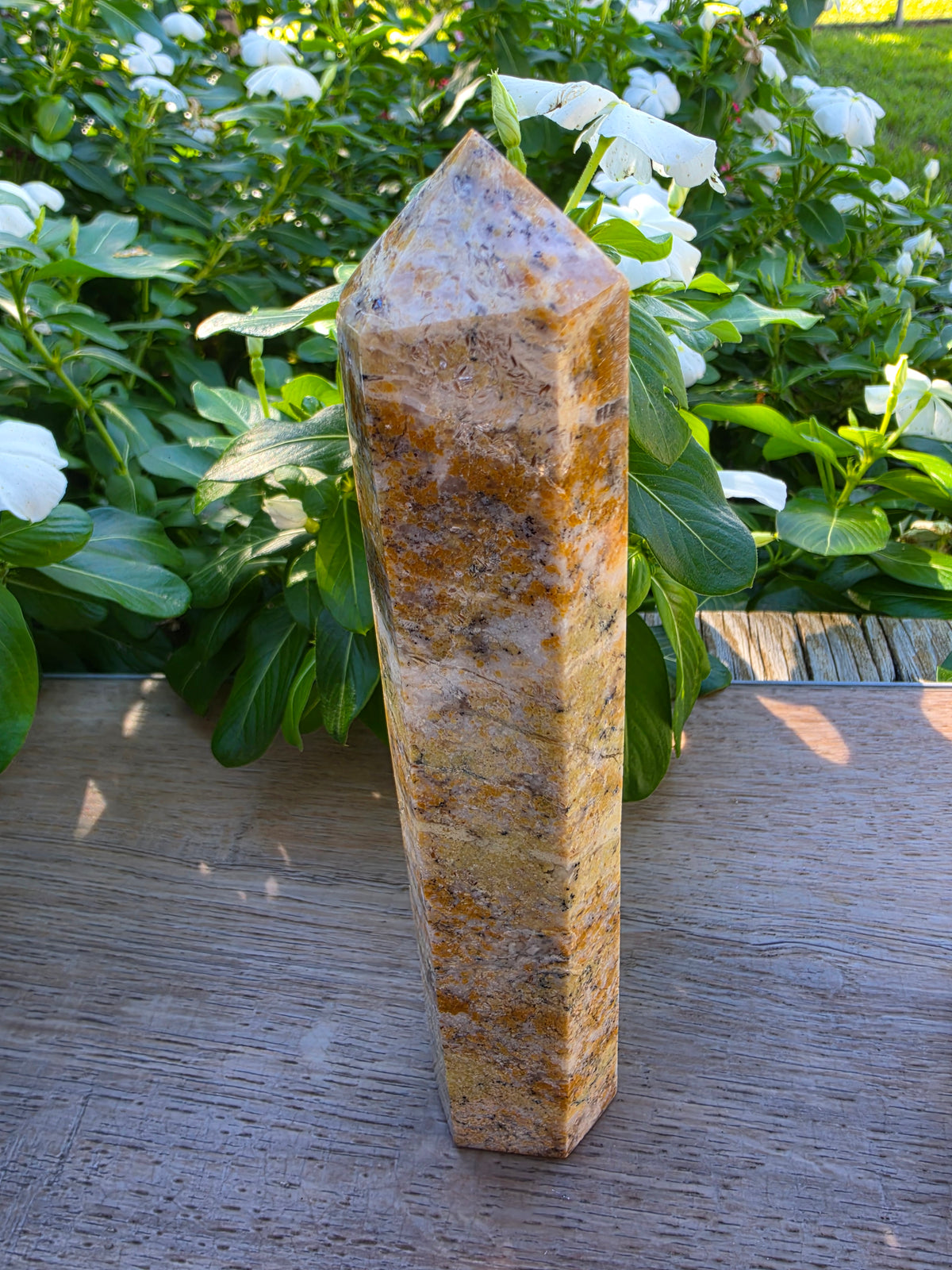 Mexican Crazy Lace Agate Crystal Point Tower