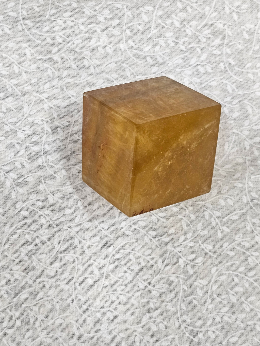 Yellow Fluorite Crystal Cube
