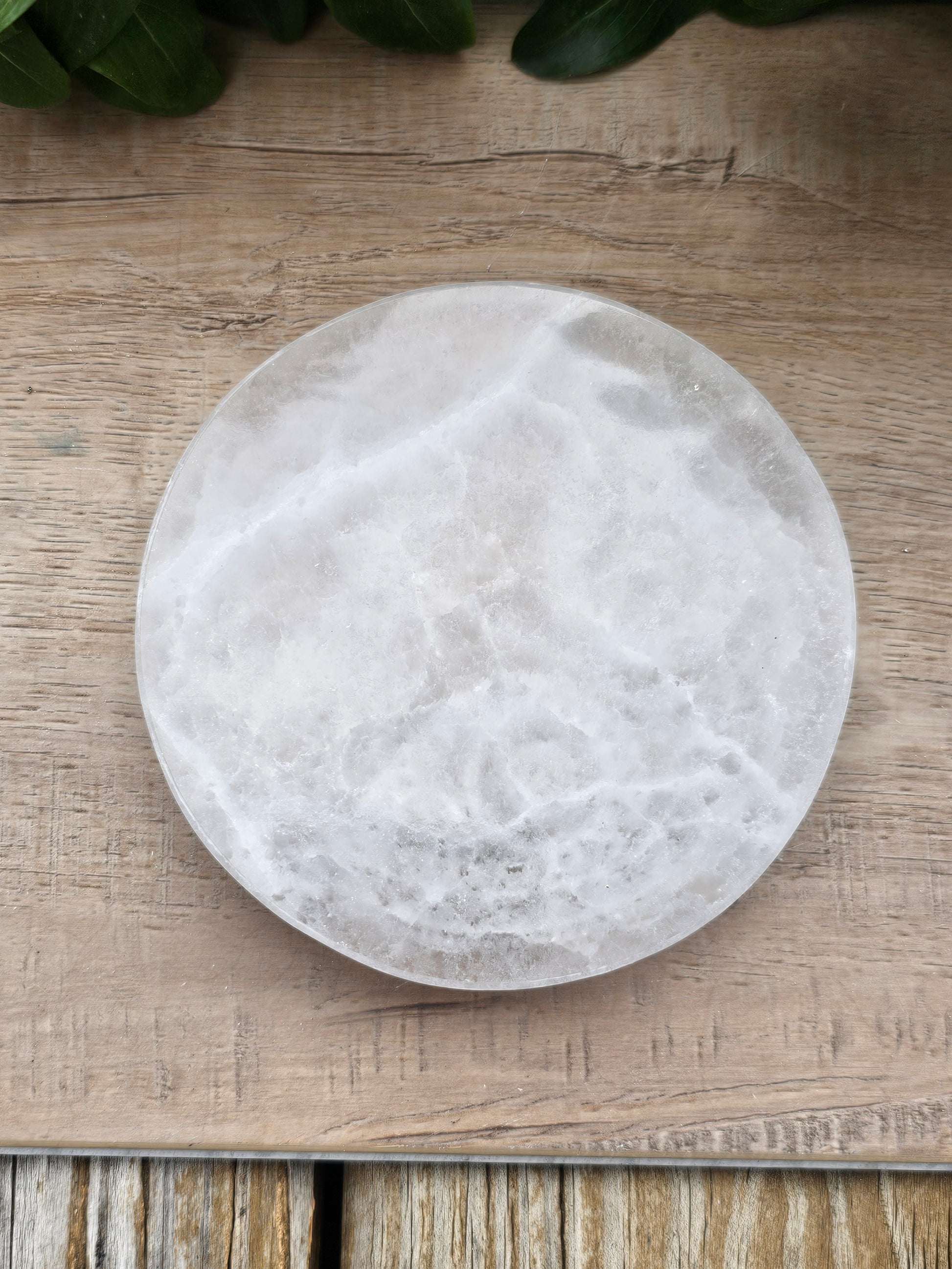 Selenite Charging Disc 4" - Crystal Cleansing Plate for Jewelry & Stones