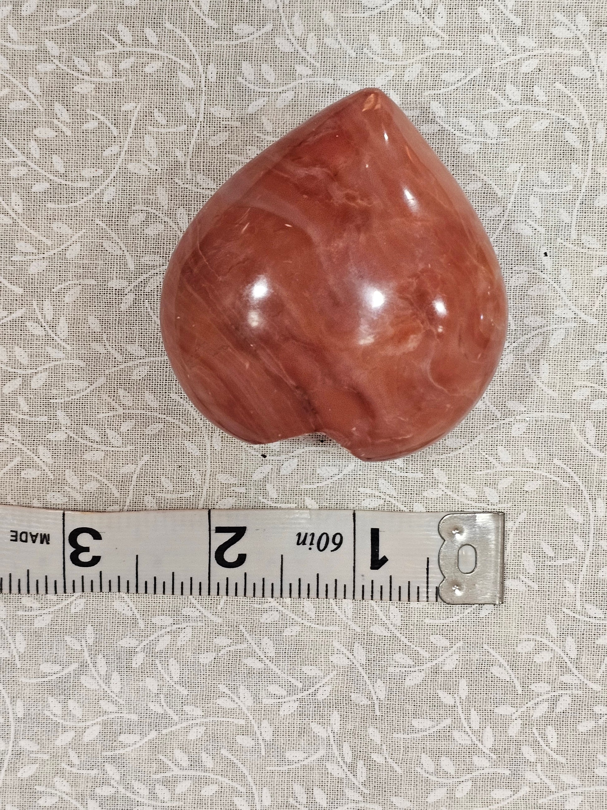 Amber  Calcite Crystal Heart