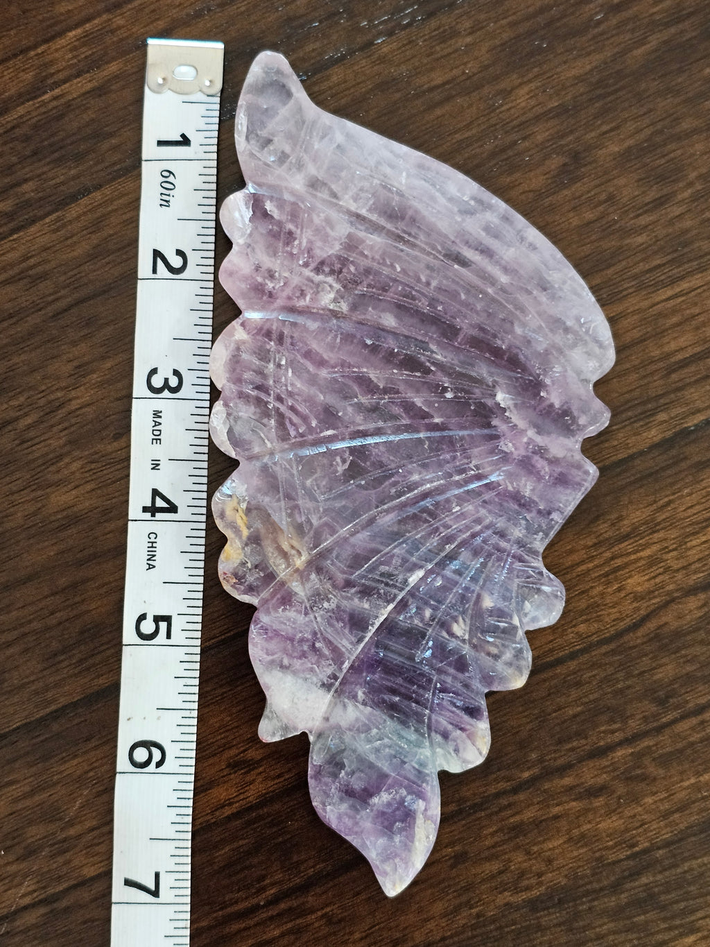 Rainbow Fluorite Crystal Butterfly Wings with Stand