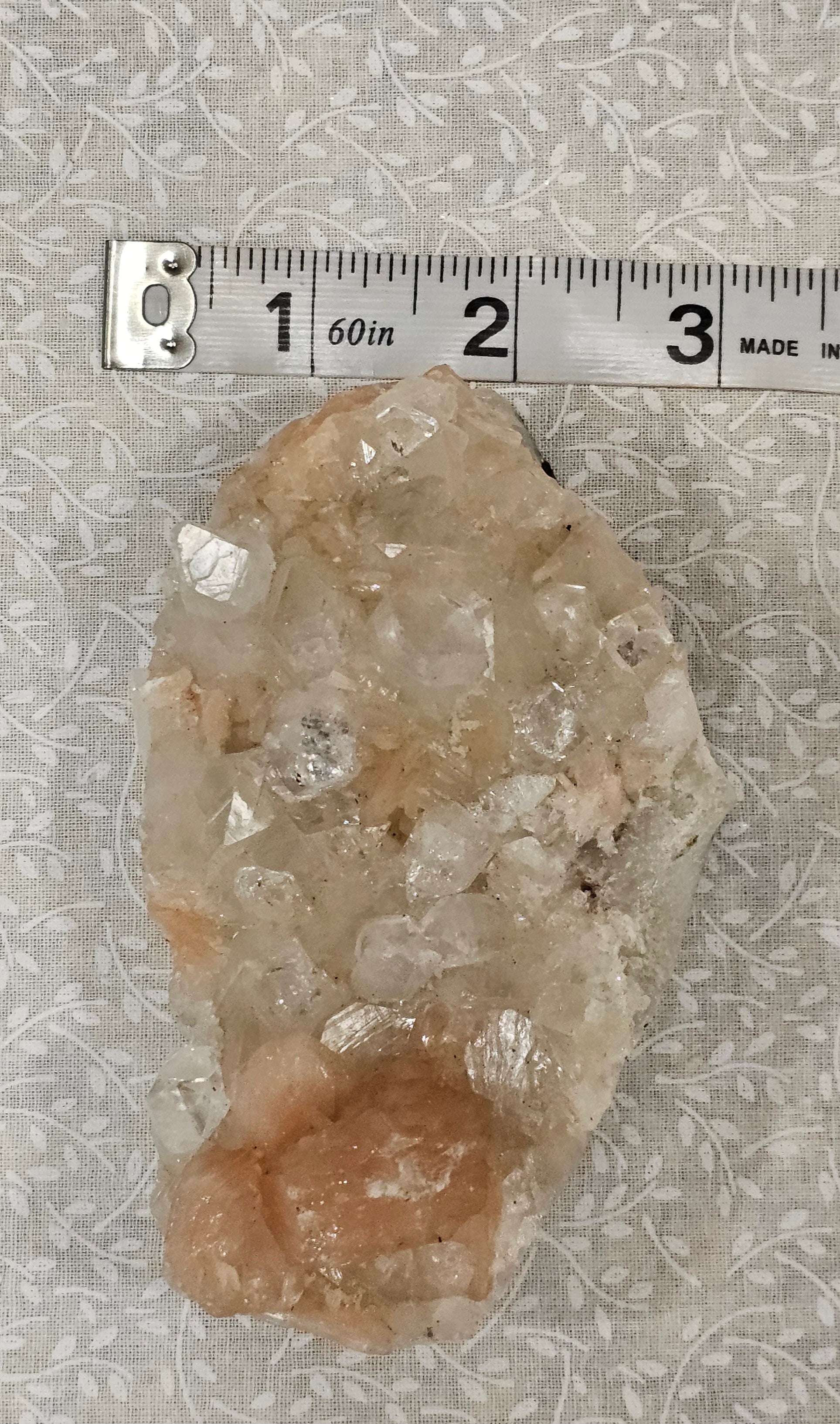Apophyllite with Stillbite Raw Crystal Cluster