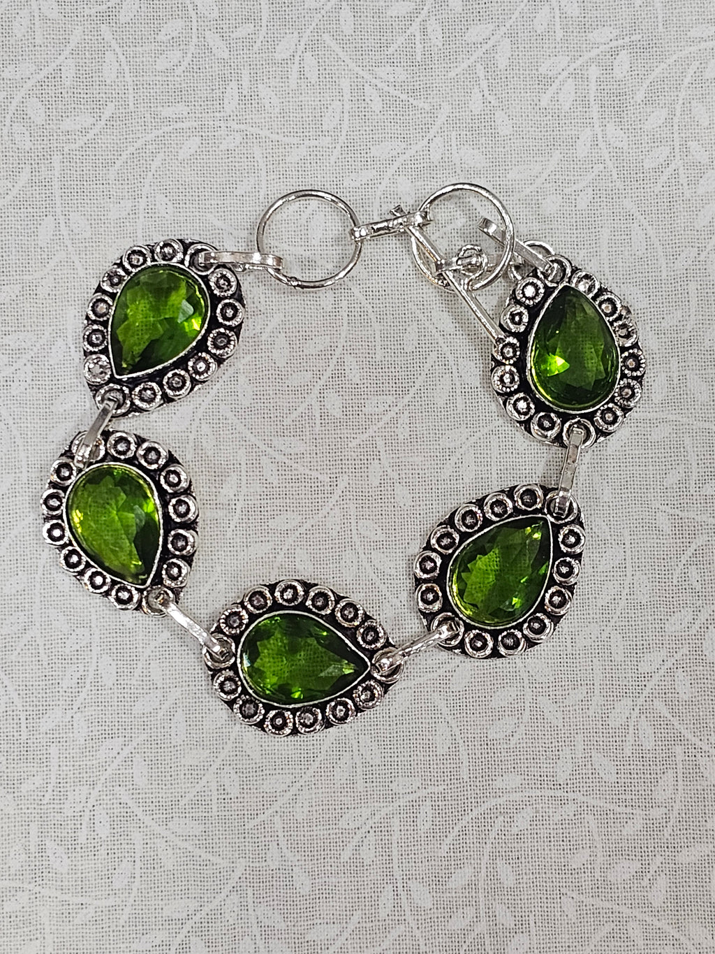 Sterling Silver Peridot Gemstone Bracelet