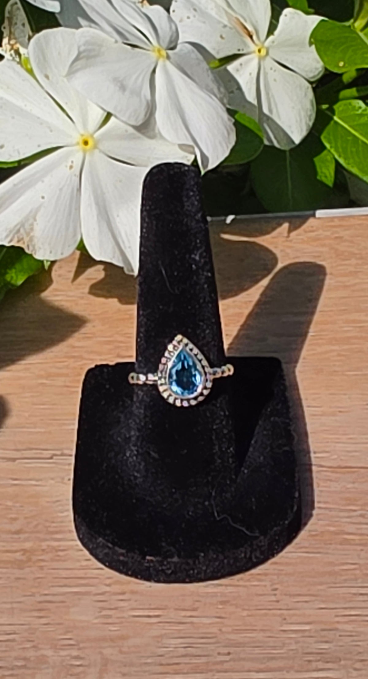 Sterling Silver Aquamarine Gemstone Ring - Size 6