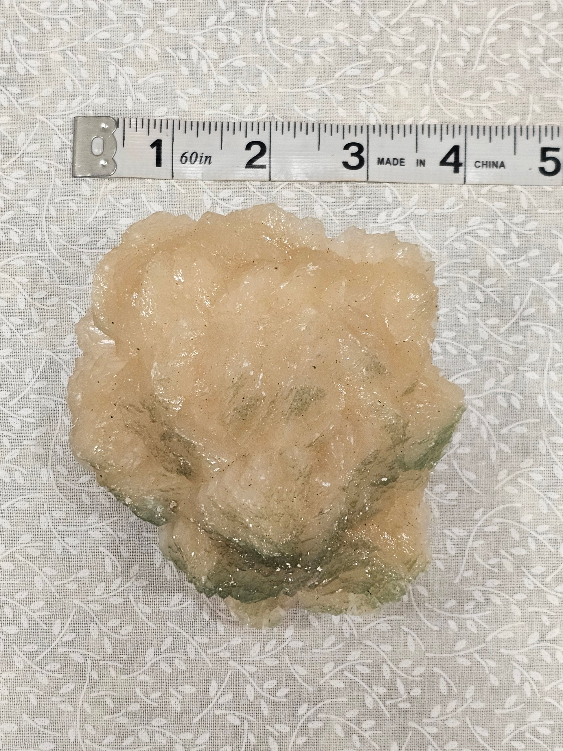 Stillbite with Green Apophyllite Raw Crystal Cluster