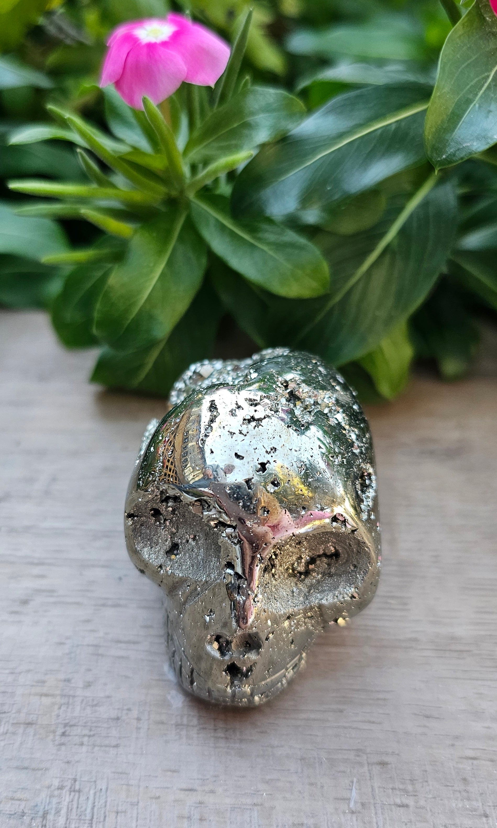 Pyrite Crystal Skull  - Natural Fool's Gold Carved Skull