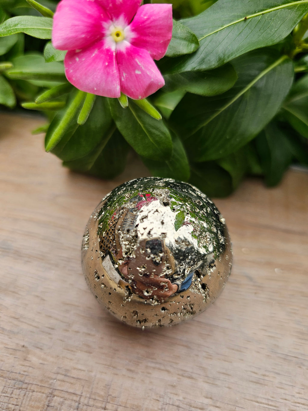 Pyrite Crystal Sphere - 44mm Polished Fool's Gold Ball