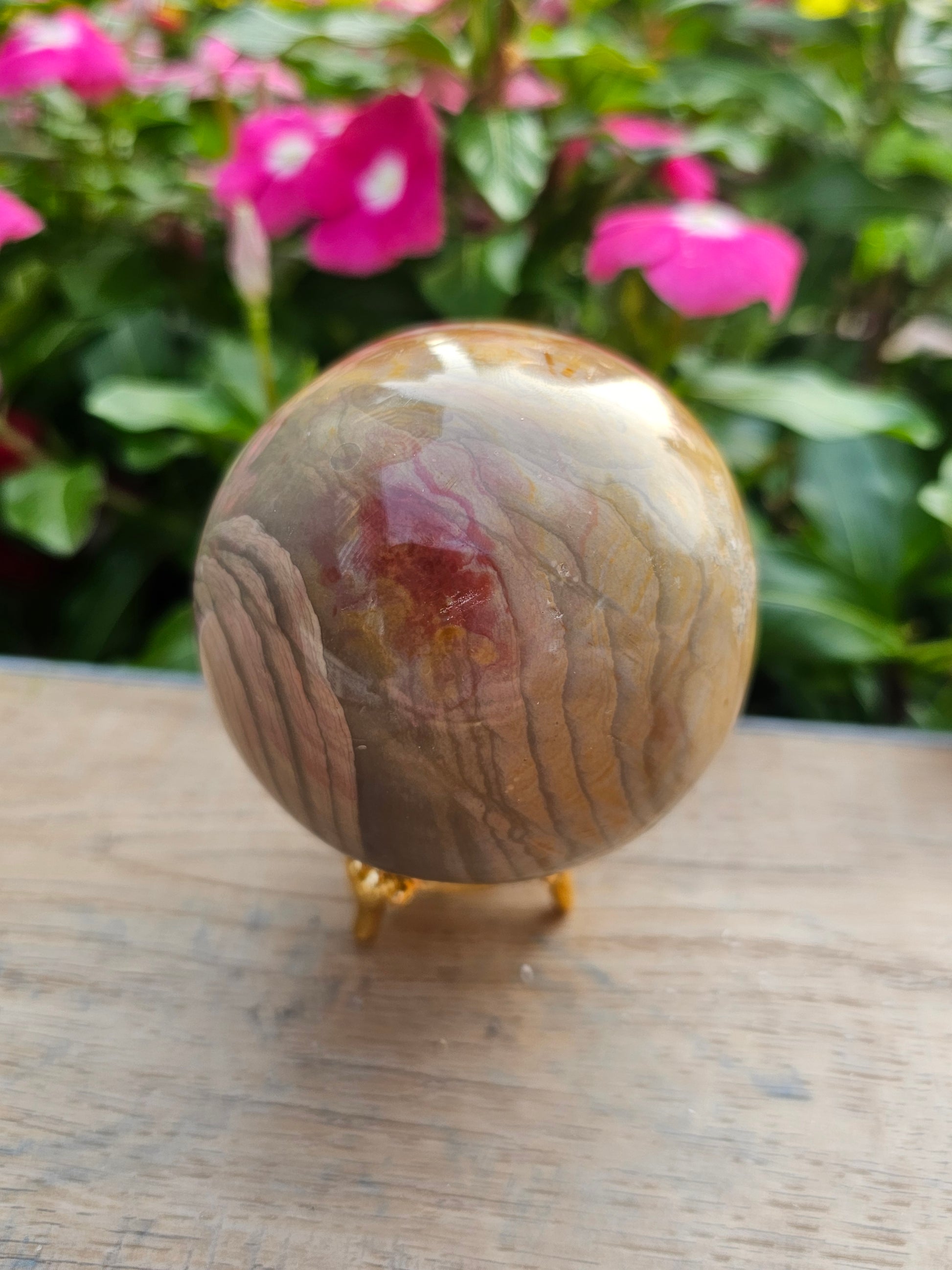 Petrified Wood Crystal Sphere