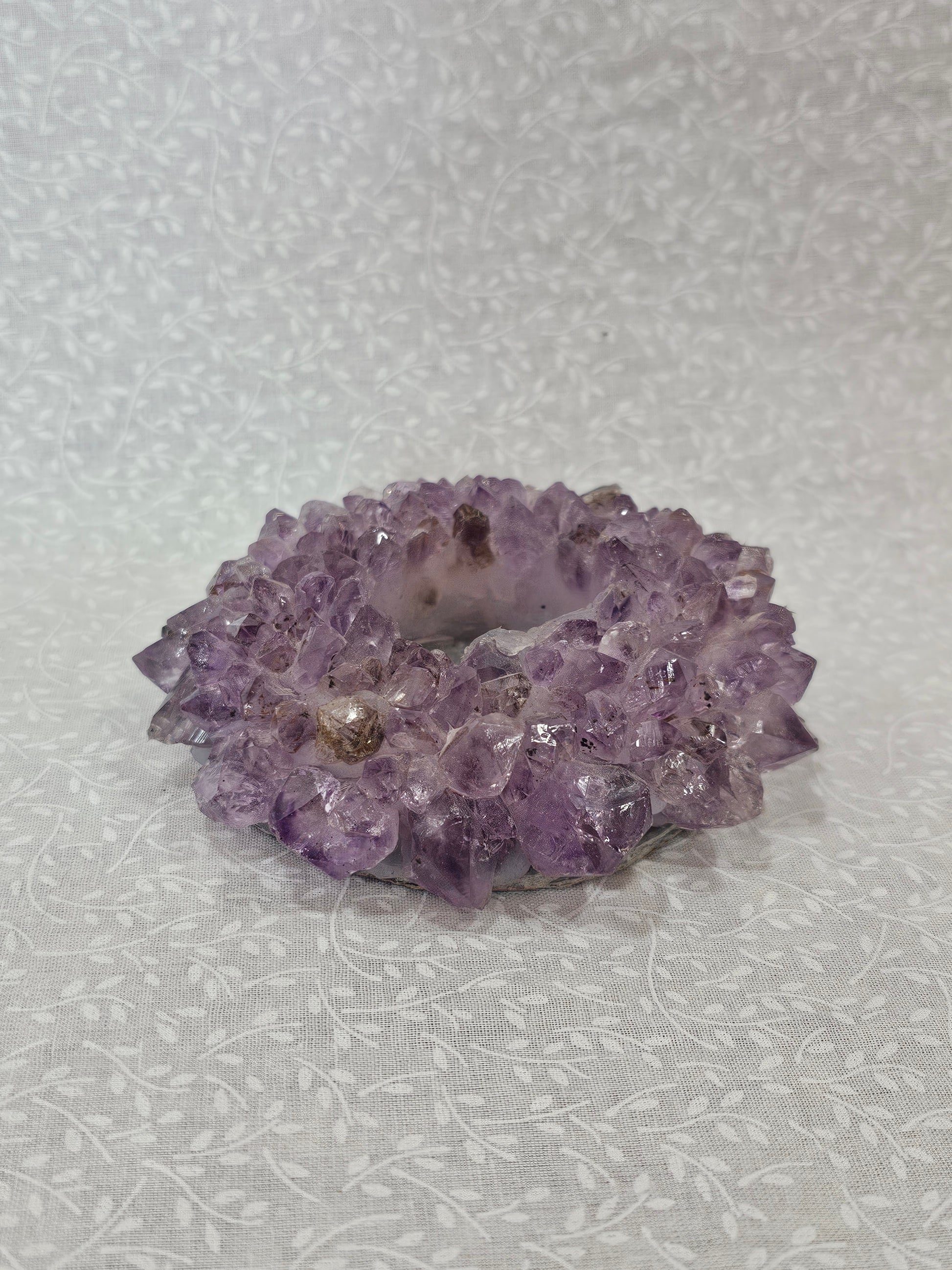 Amethyst Raw Crystal Candle Holder