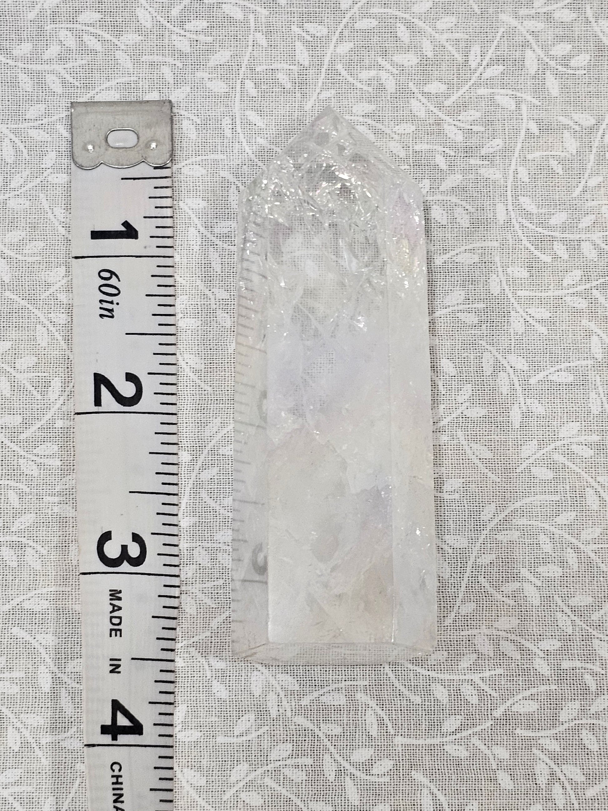Angel Aura Fire & Ice  Quartz Crystal Tower