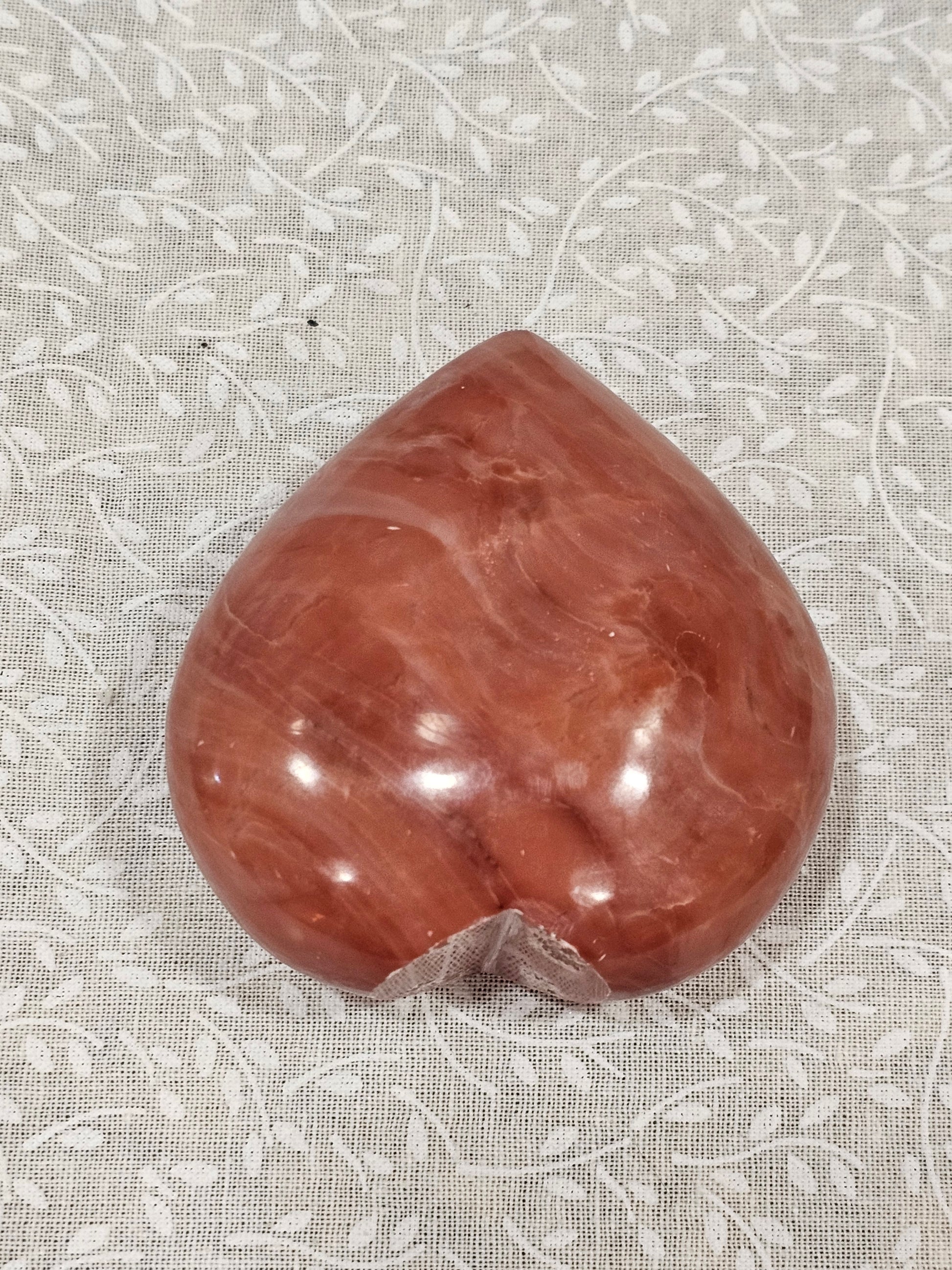 Amber  Calcite Crystal Heart