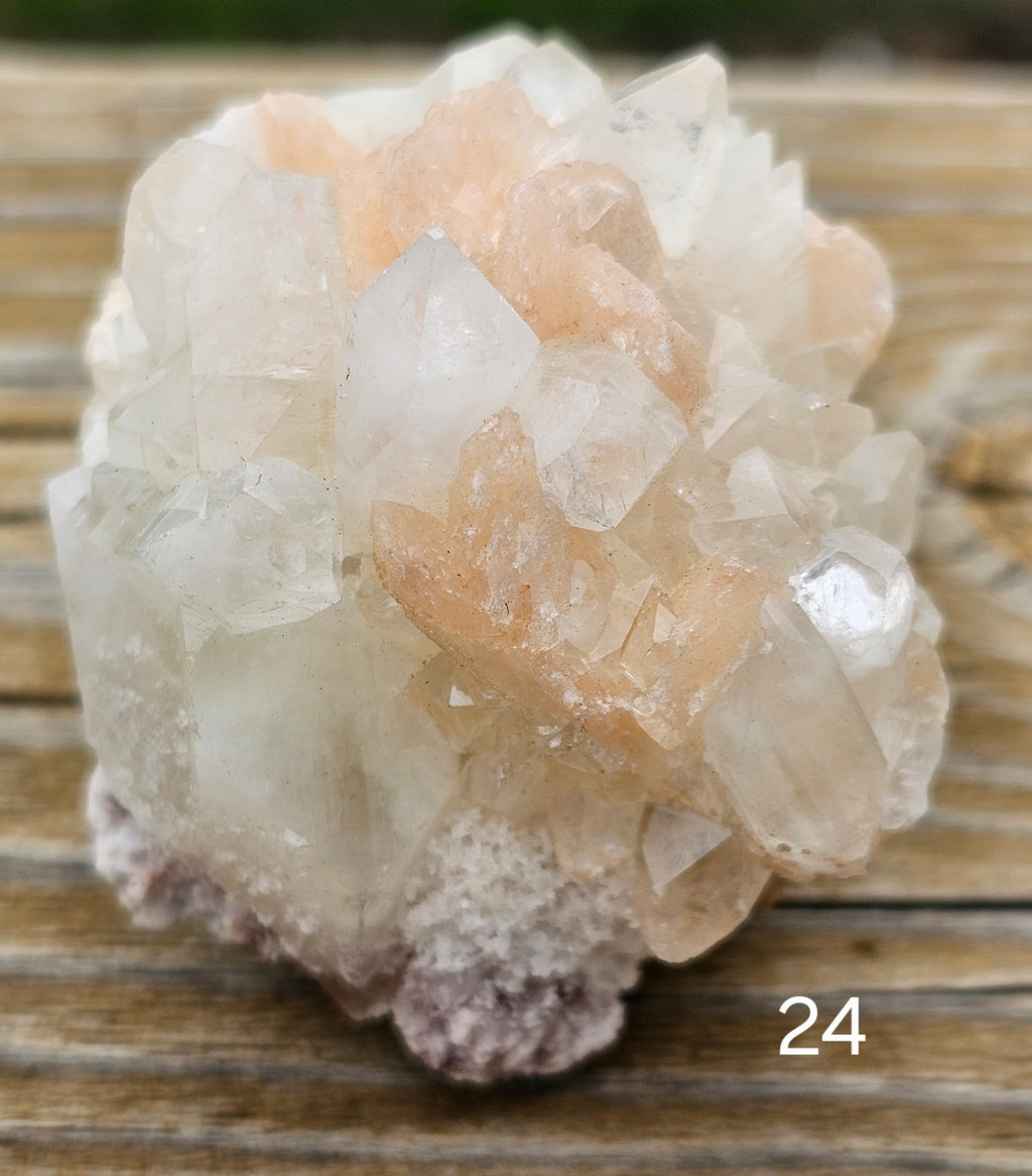 Apophyllite with Stillbite Raw Crystal Cluster