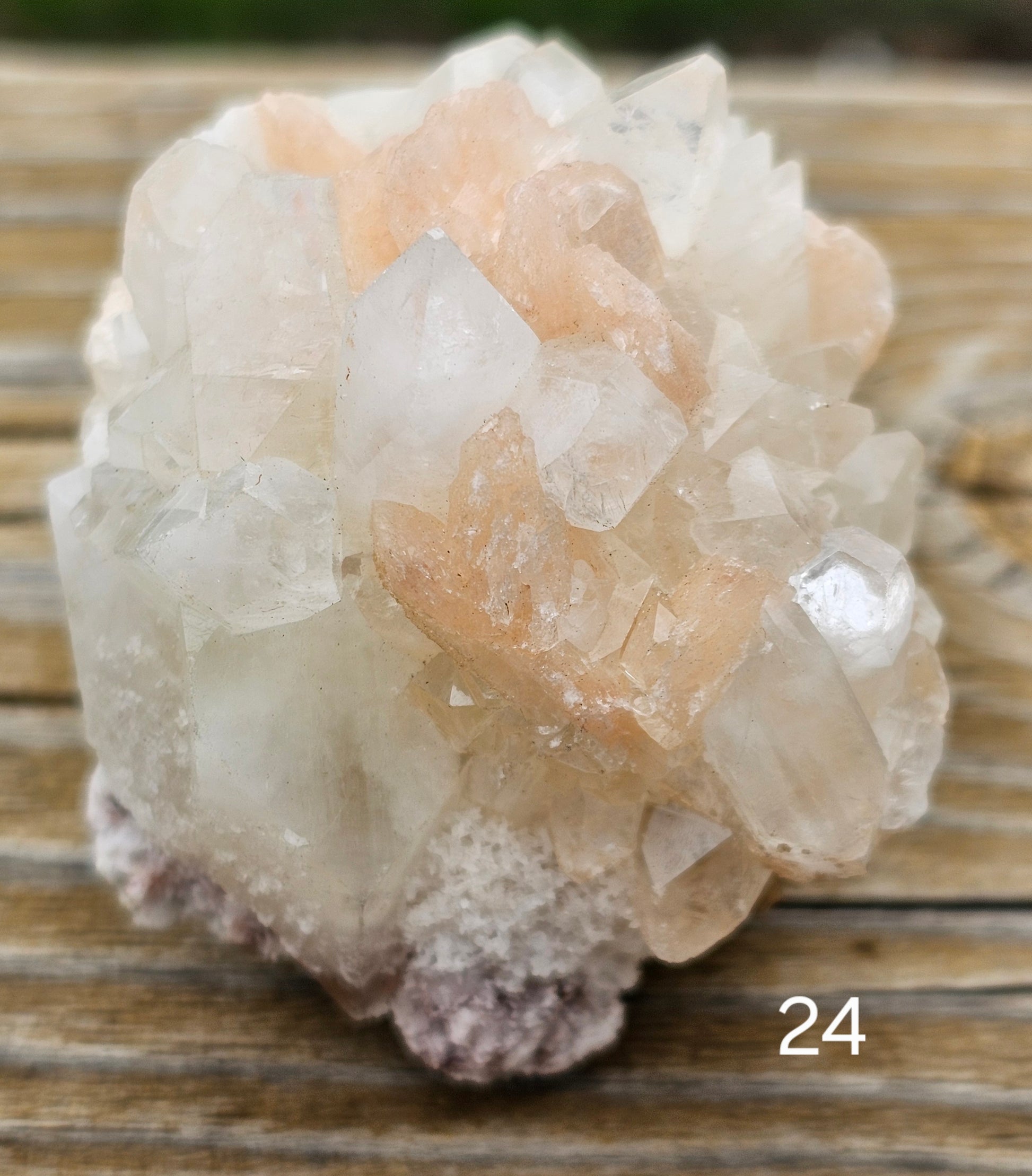 Apophyllite with Stillbite Raw Crystal Cluster