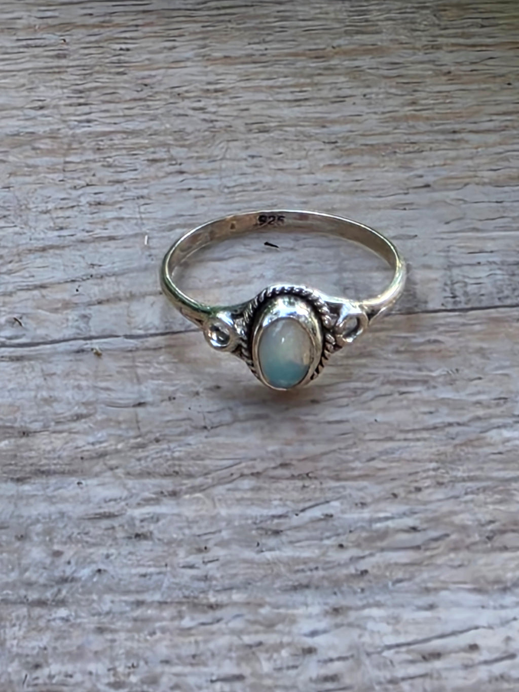 Sterling Silver Rainbow Moonstone Ring Size 5.5