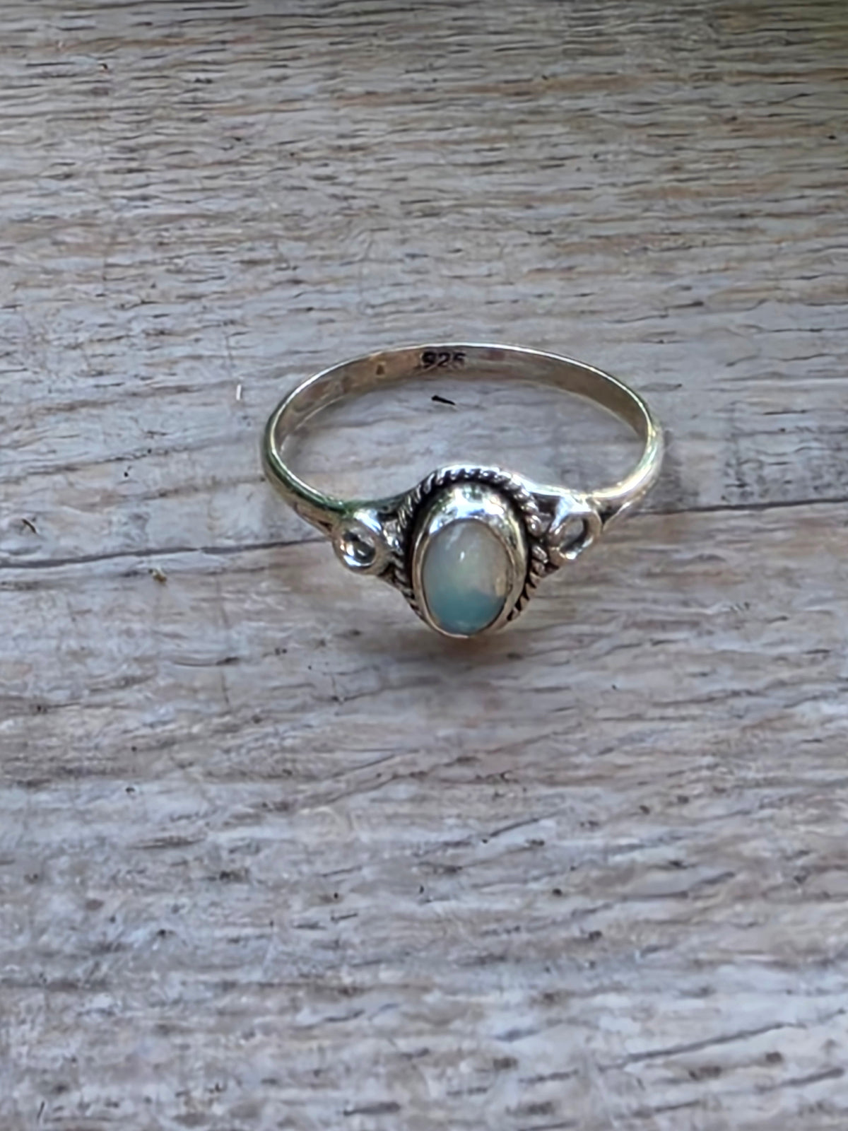 Sterling Silver Rainbow Moonstone Ring Size 5.5