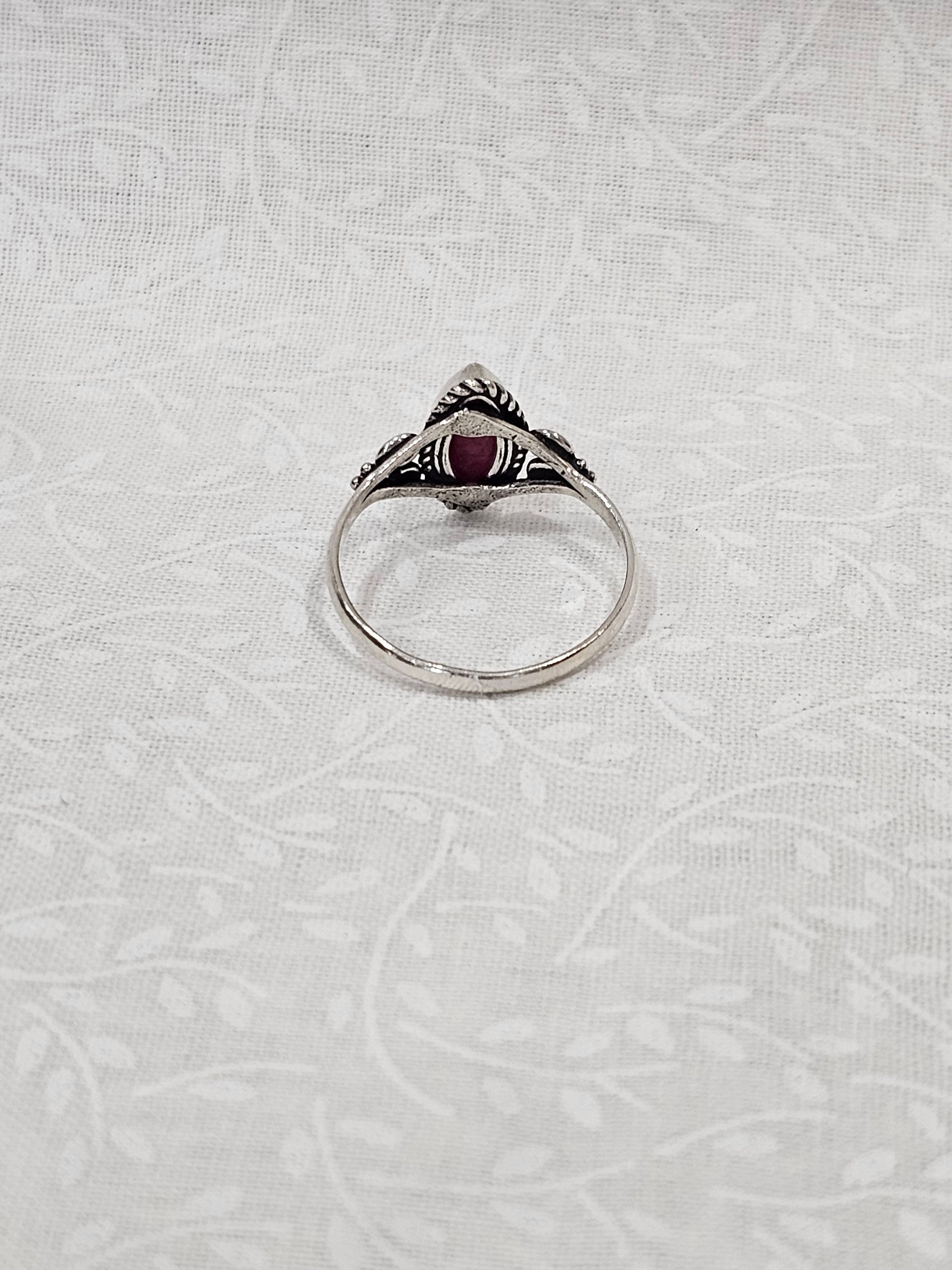 Sterling Silver Ruby Gemstone Ring 8.5