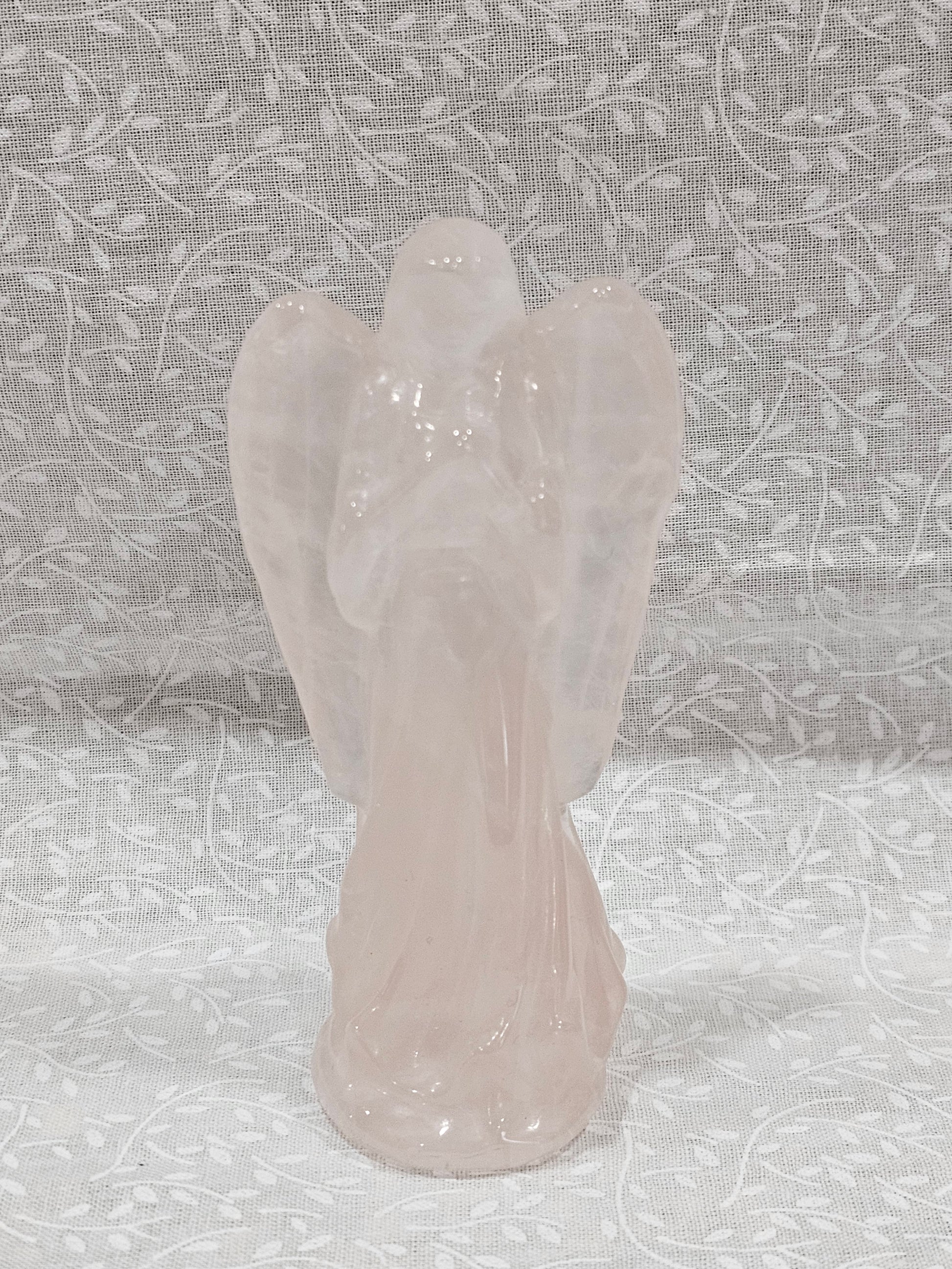 Pink Quartz Crystal Angel 4 Inch
