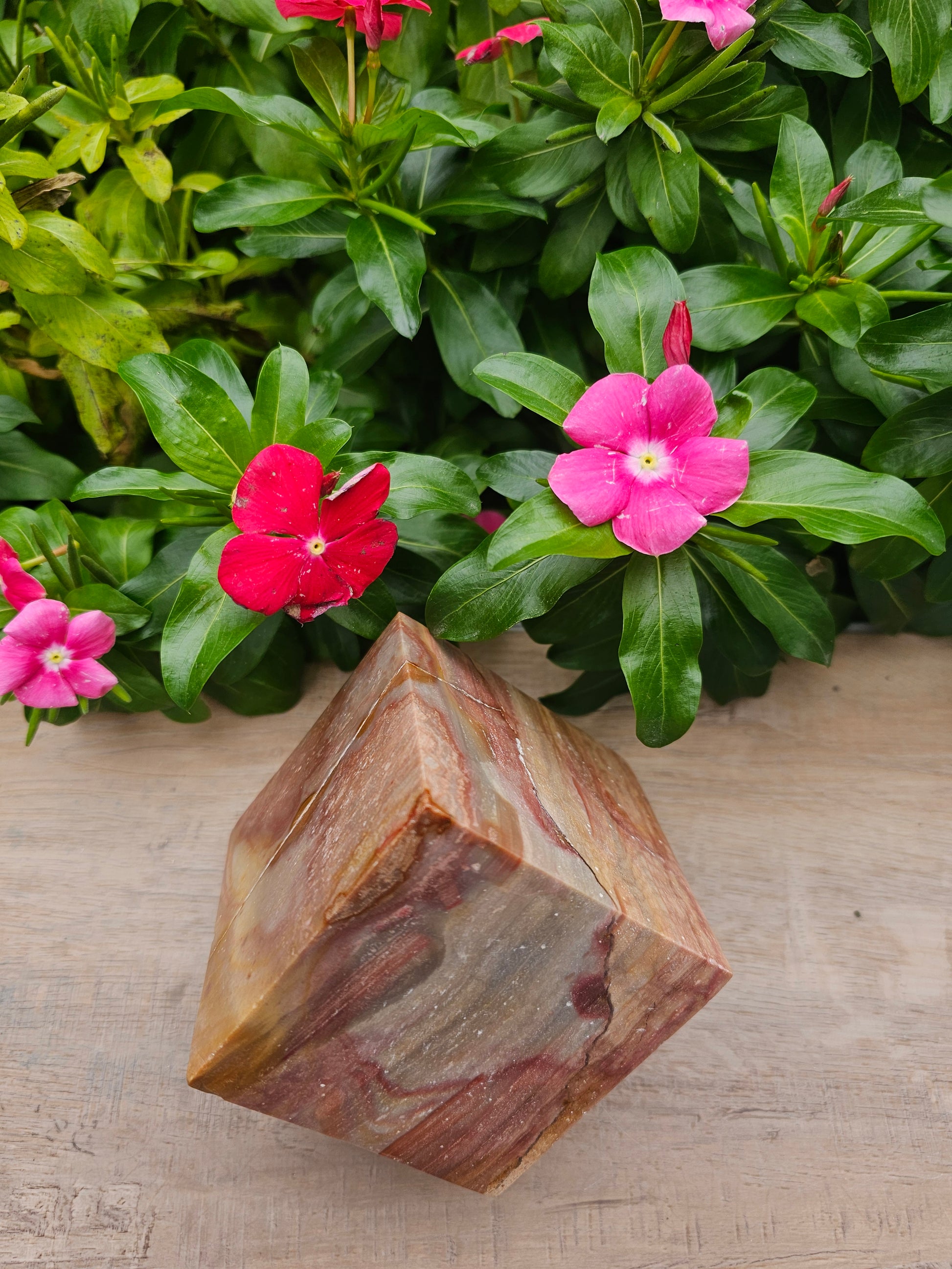 Jasper Cube 3" Wide Natural Polished Crystal