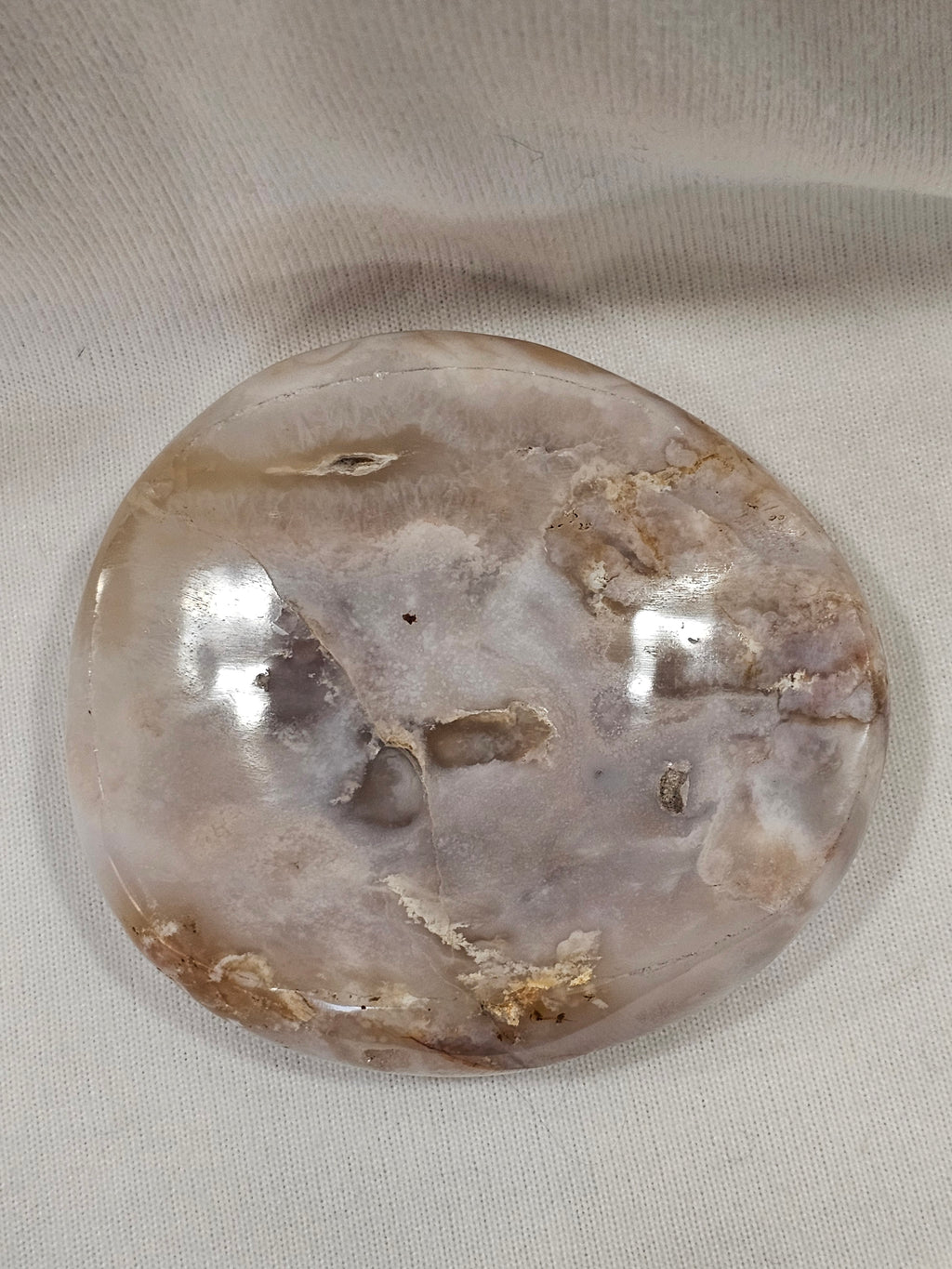 Flower Agate Crystal Bowl - 4" Natural Stone Dish