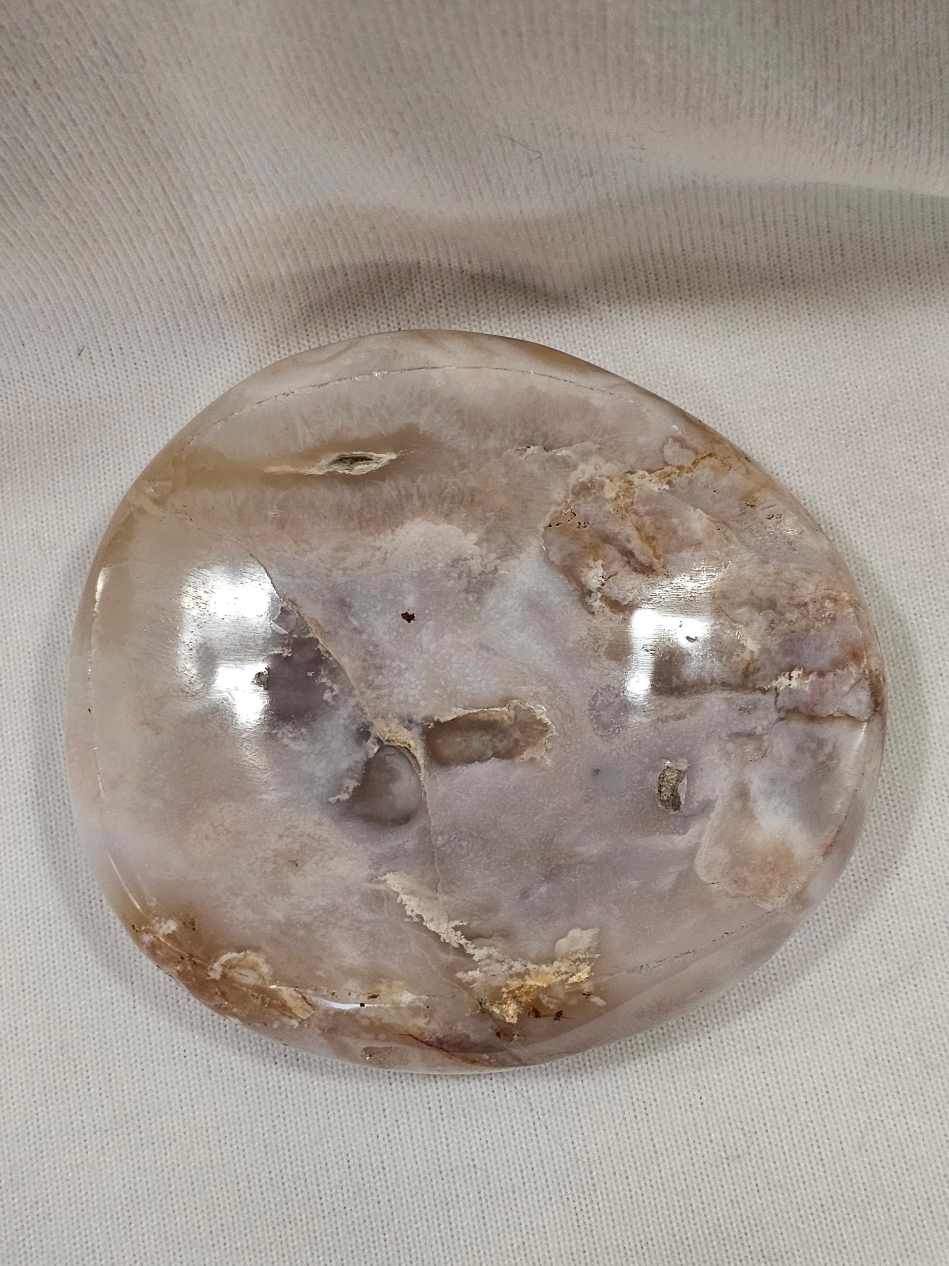 Flower Agate Crystal Bowl - 4" Natural Stone Dish