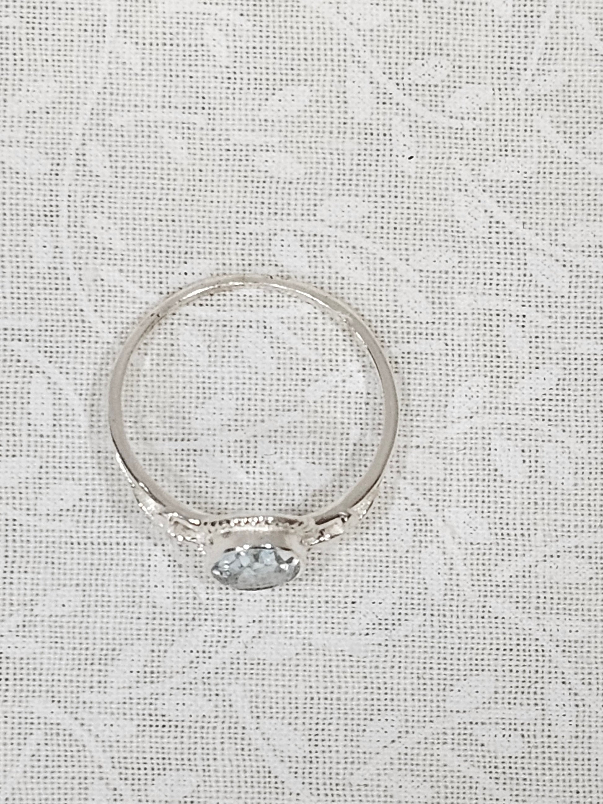 Sterling Silver Aquamarine Gemstone Ring 7.5