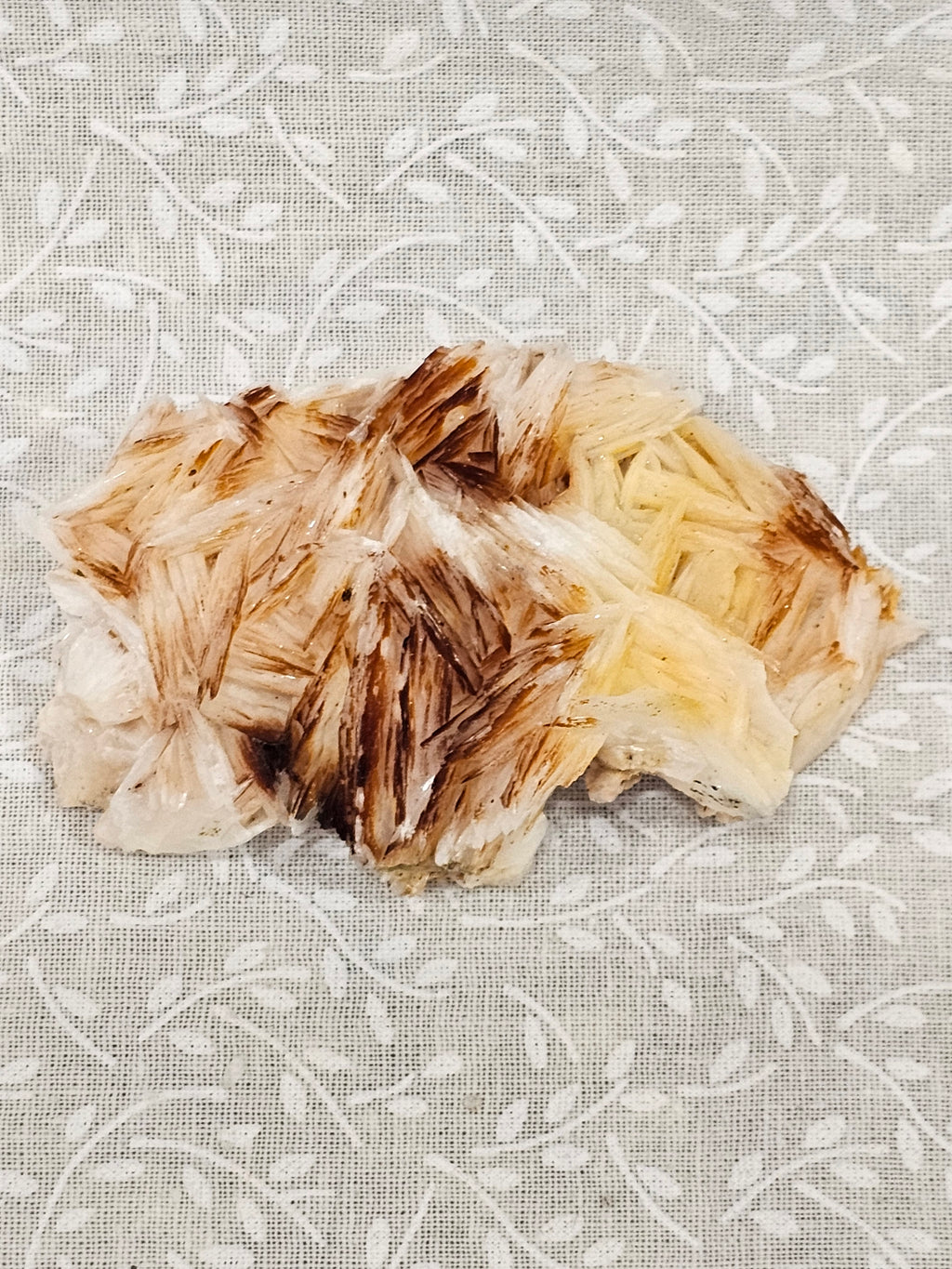 Vanadinite on Barite Raw Crystal Cluster