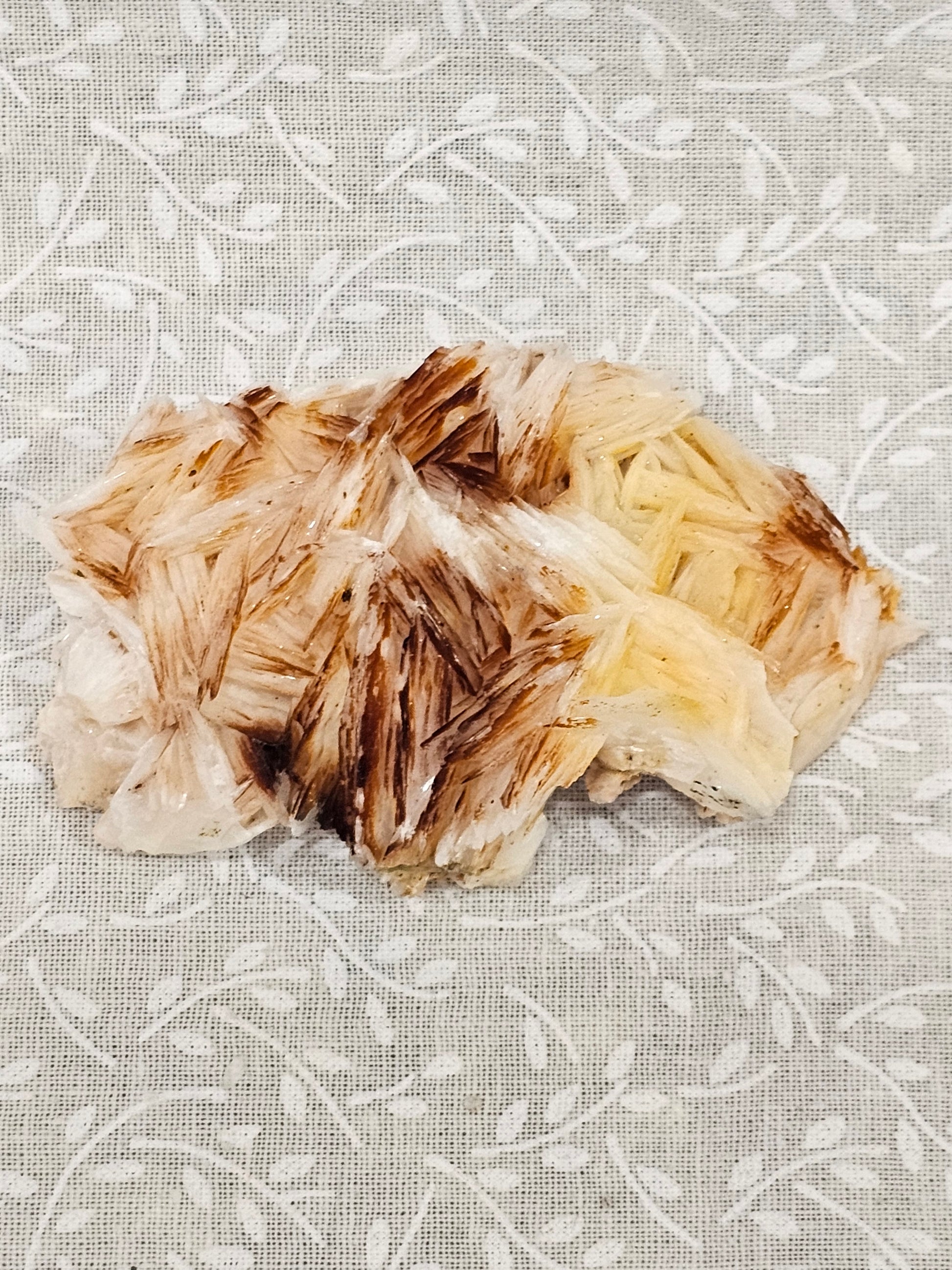 Vanadinite on Barite Raw Crystal Cluster