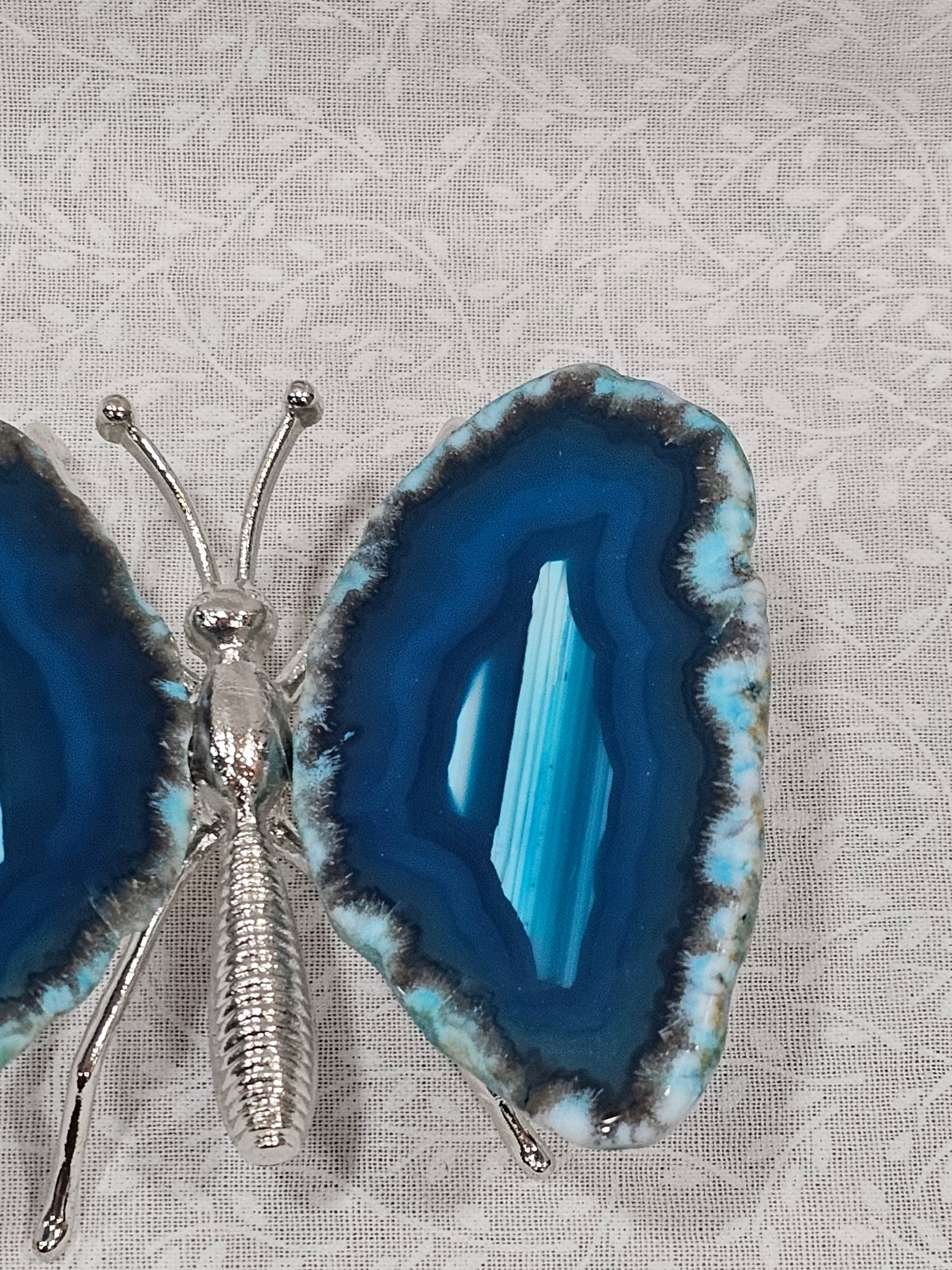 Blue Agate Crystal Butterfly