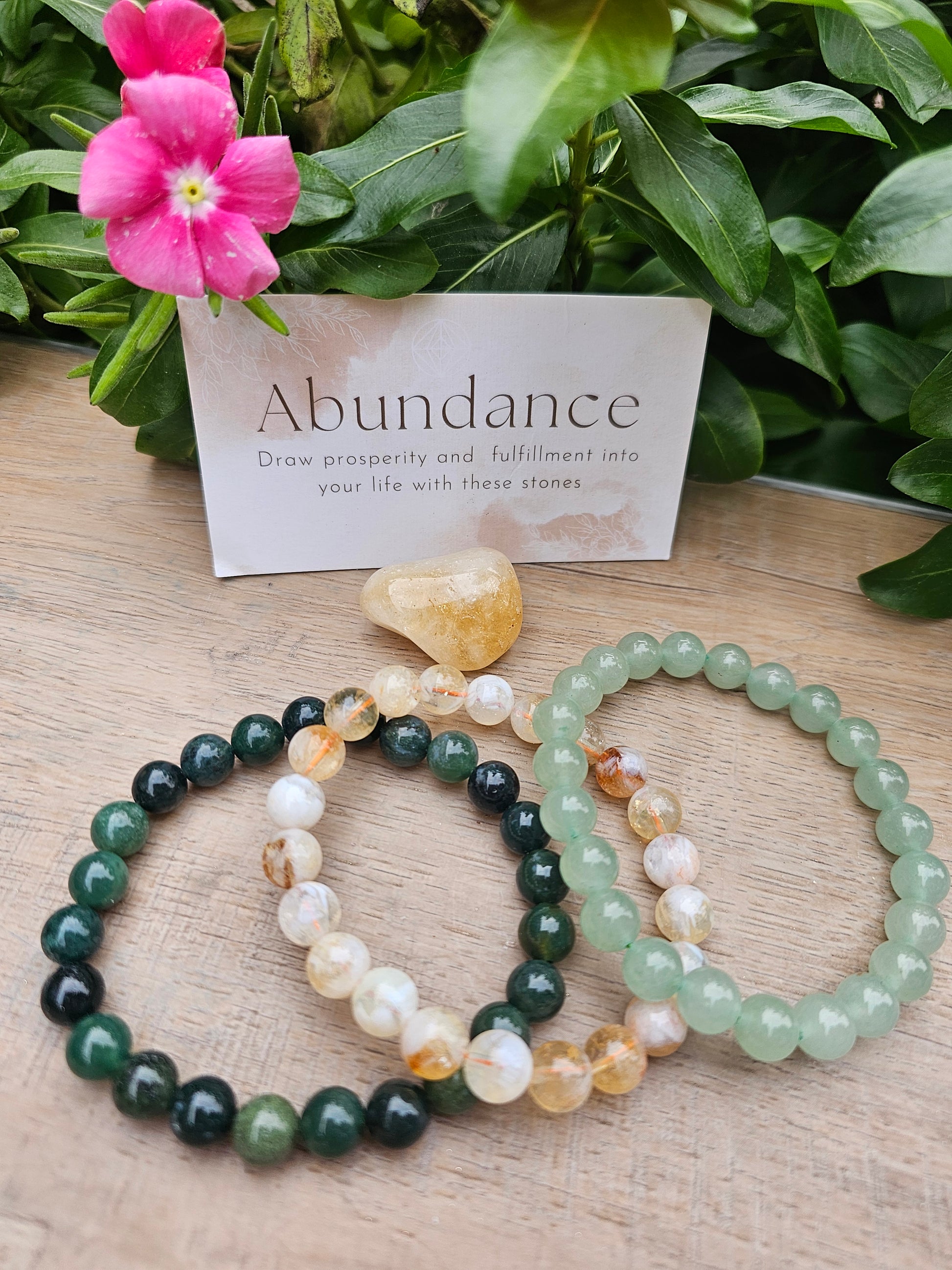 Crystal Healing Bracelet Set - Natural Stone Energy Bracelets