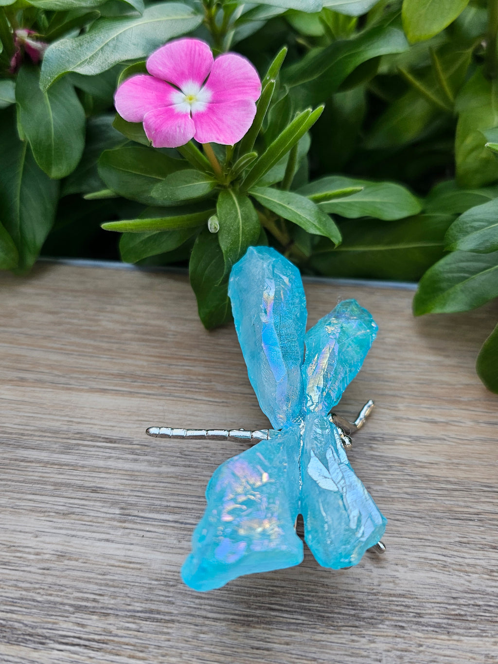 Aqua Aura Crystal Dragonfly