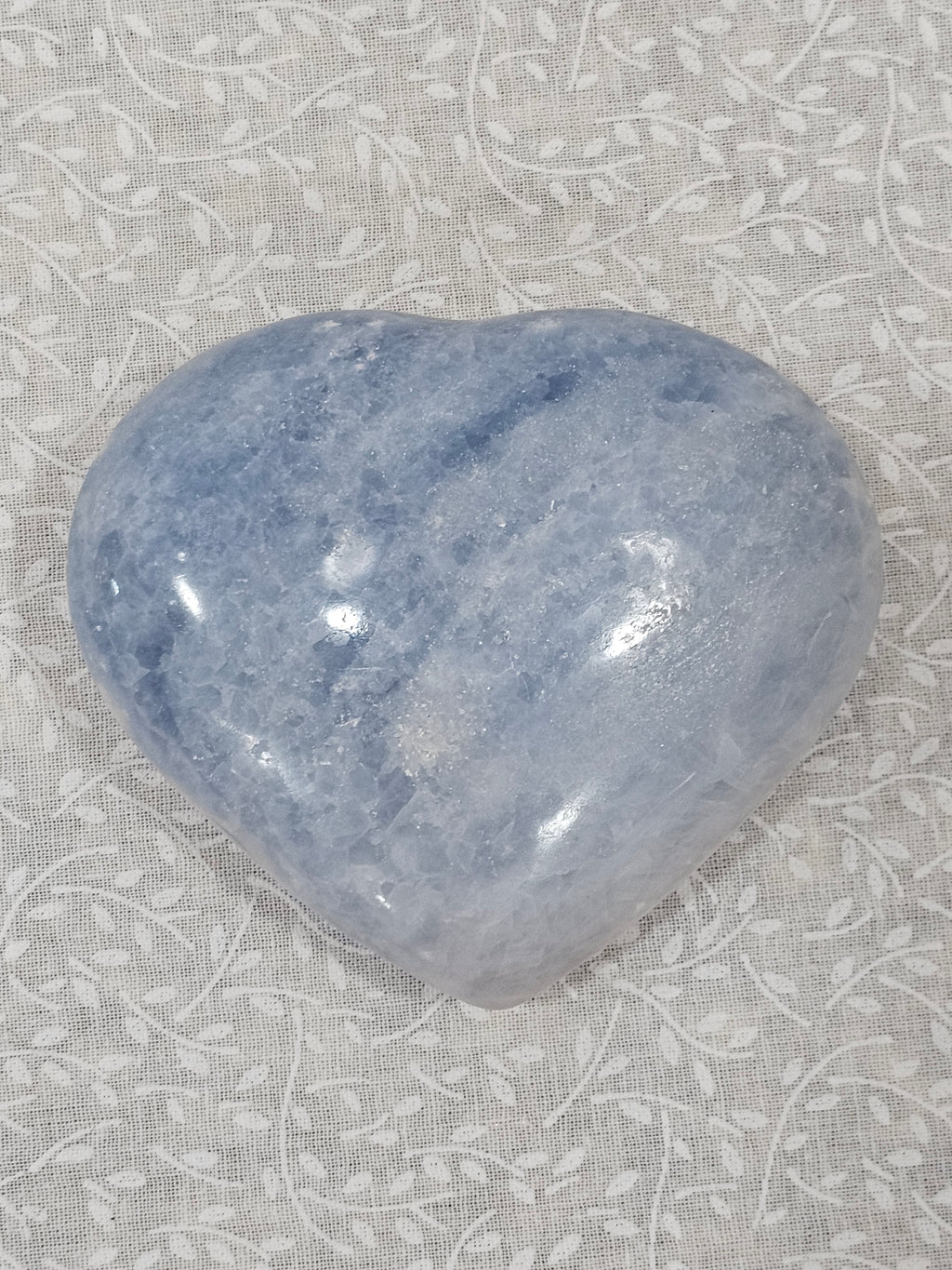 Blue Calcite Crystal Heart
