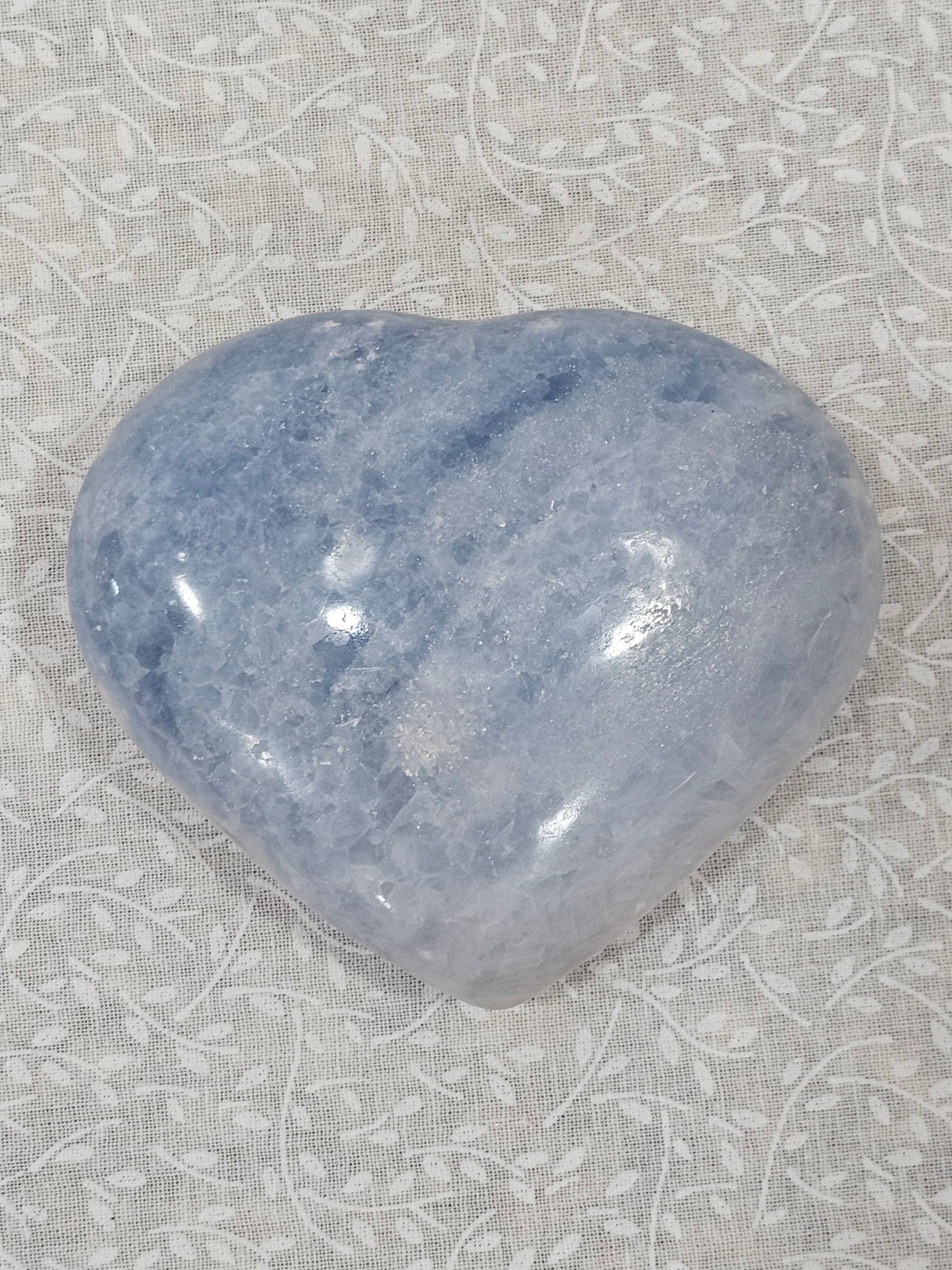 Blue Calcite Crystal Heart