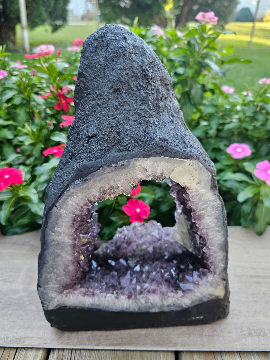 Amethyst Cathedral with Portal - 12.5" Tall Natural Crystal Geode