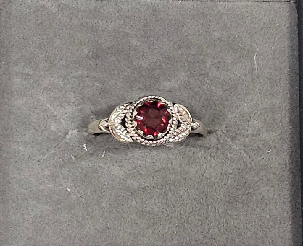 Sterling Silver Garnet Gemstone Ring 6