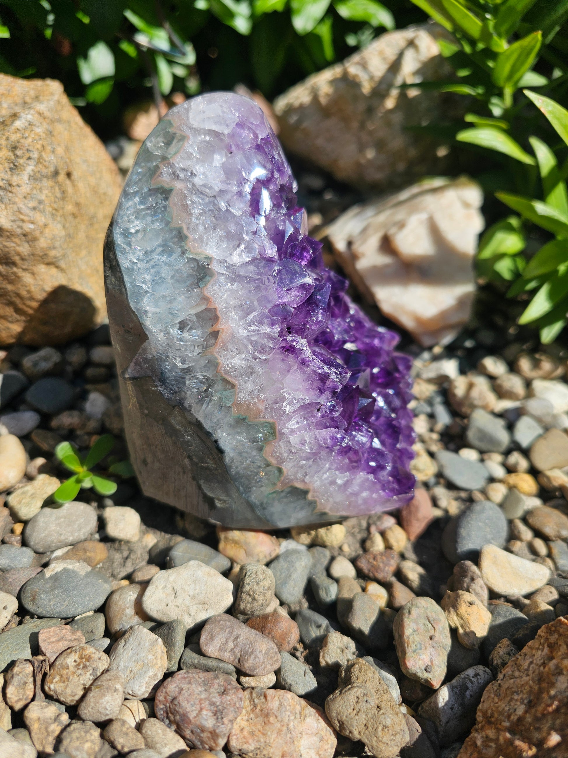 Amethyst Raw Crystal Cut Base