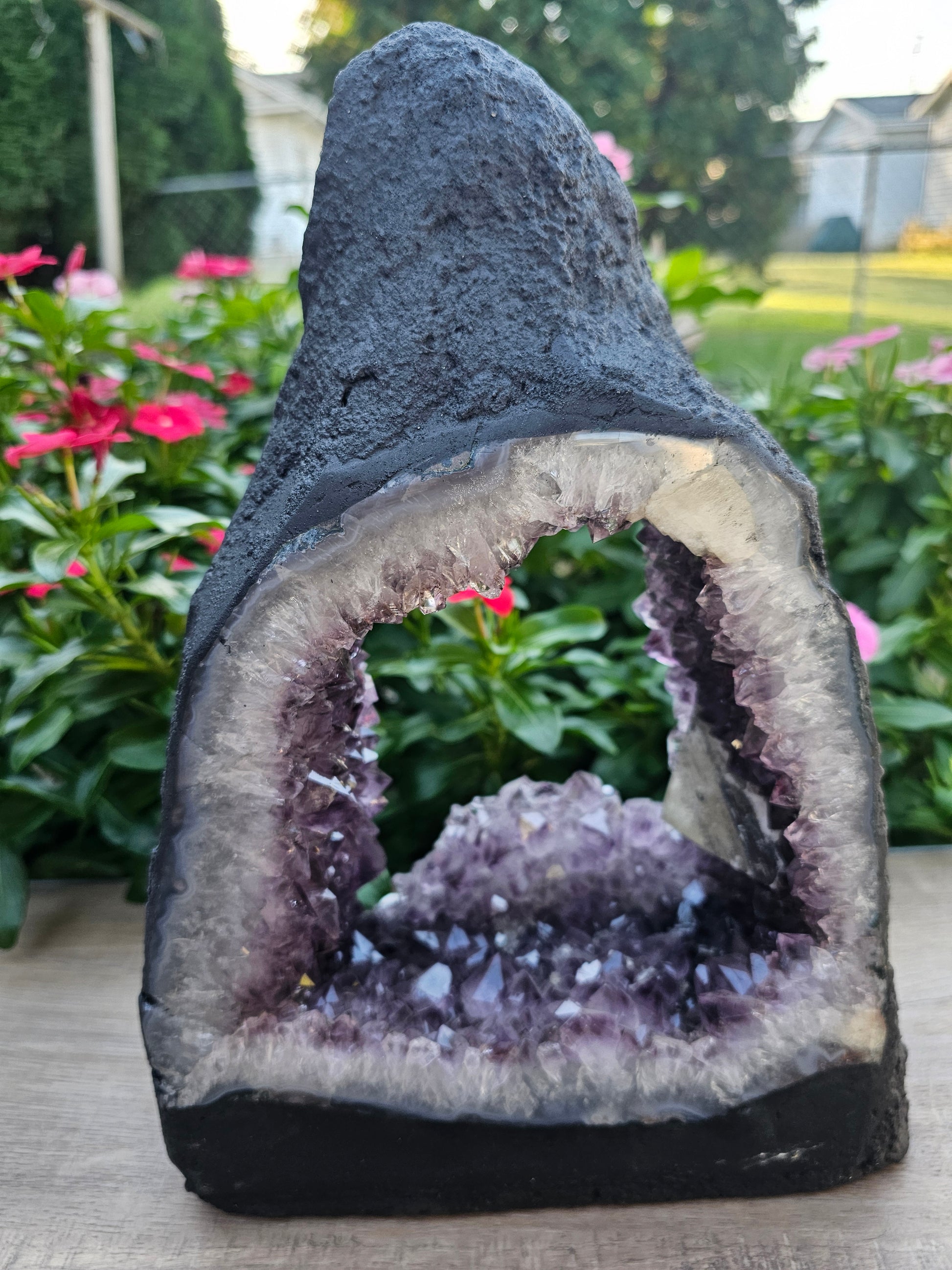 Amethyst Cathedral with Portal - 12.5" Tall Natural Crystal Geode
