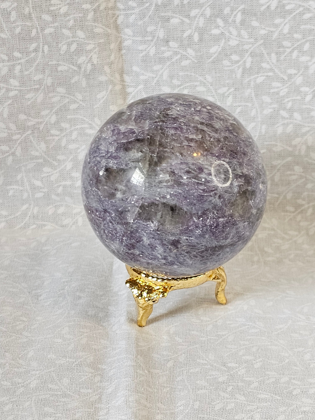 Lepidolite with Quartz Crystal Sphere
